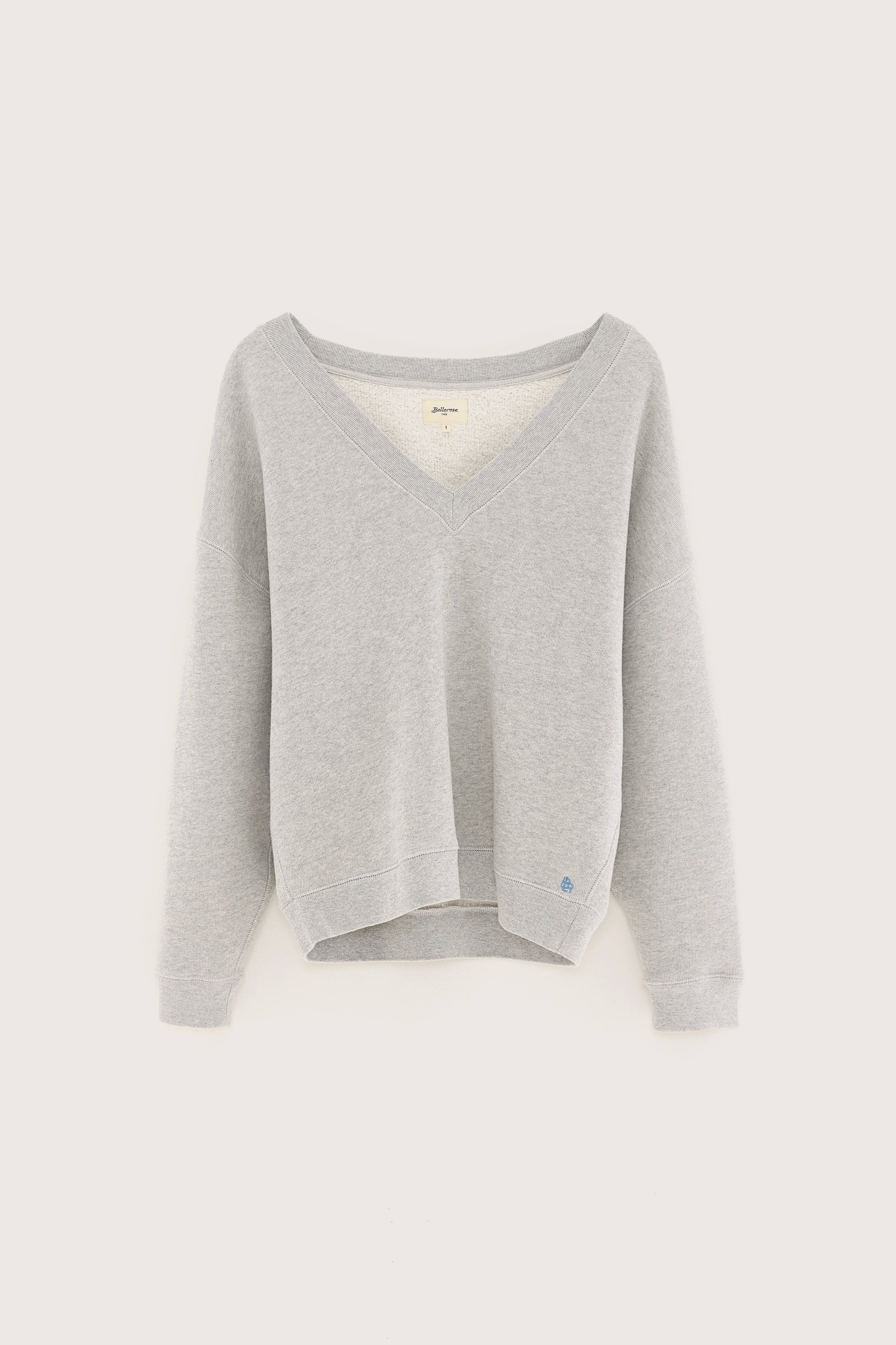 Sweatshirt col V Fellow (252 / W / H. GREY)