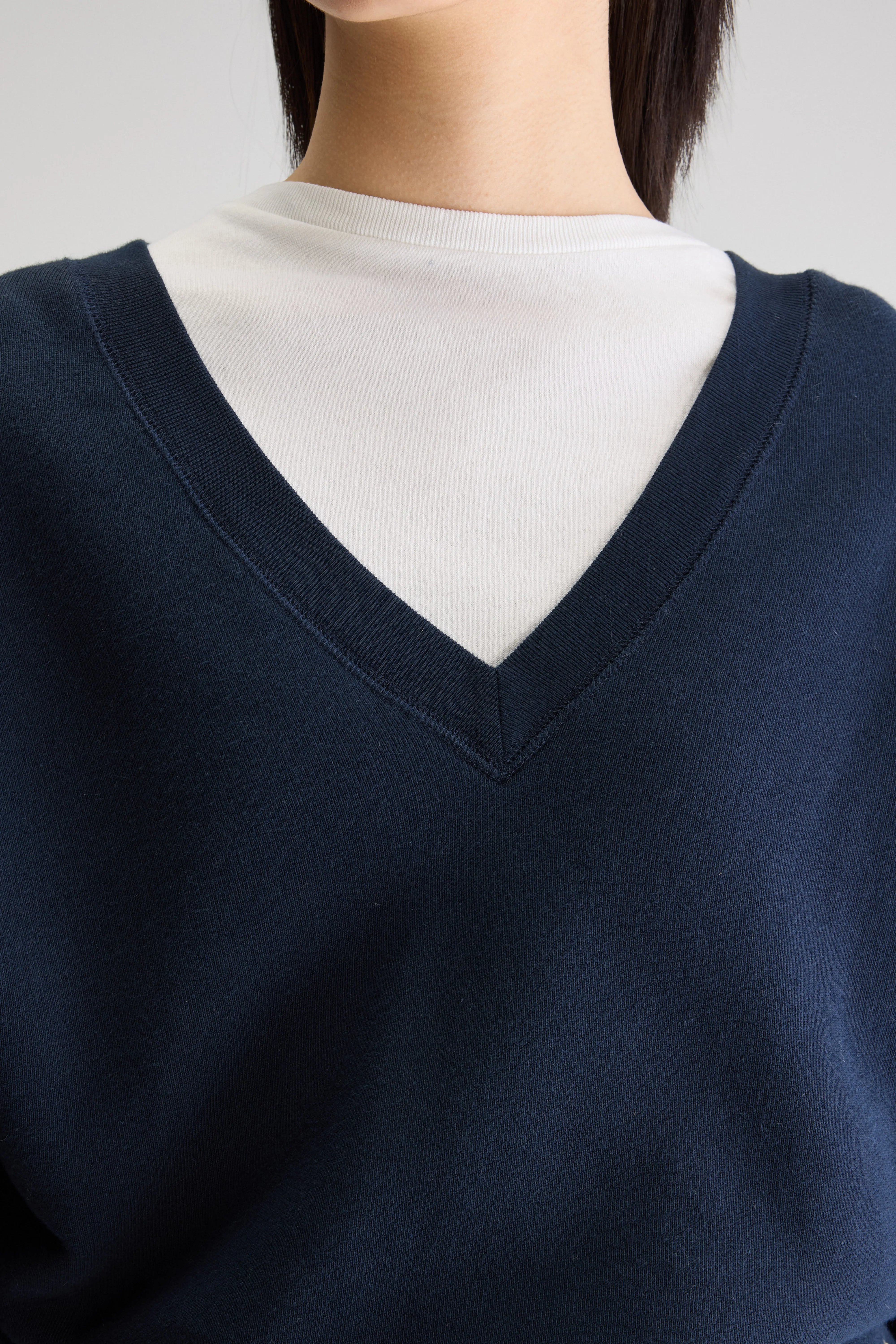 Sweatshirt col V Fellow (252 / W / NAVY)