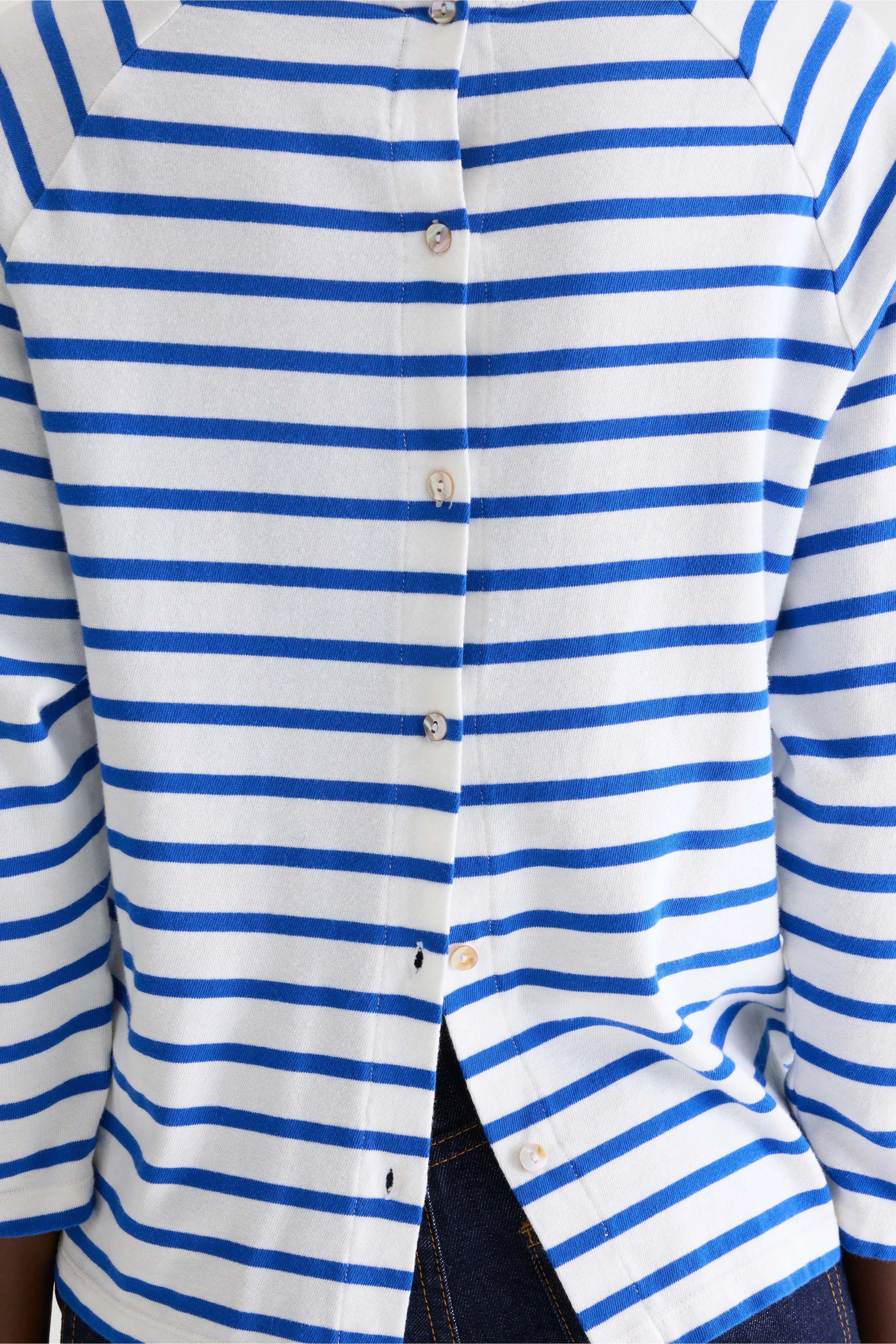 Maow blauw‑wit gestreept t-shirt (242 / W / STRIPE C)