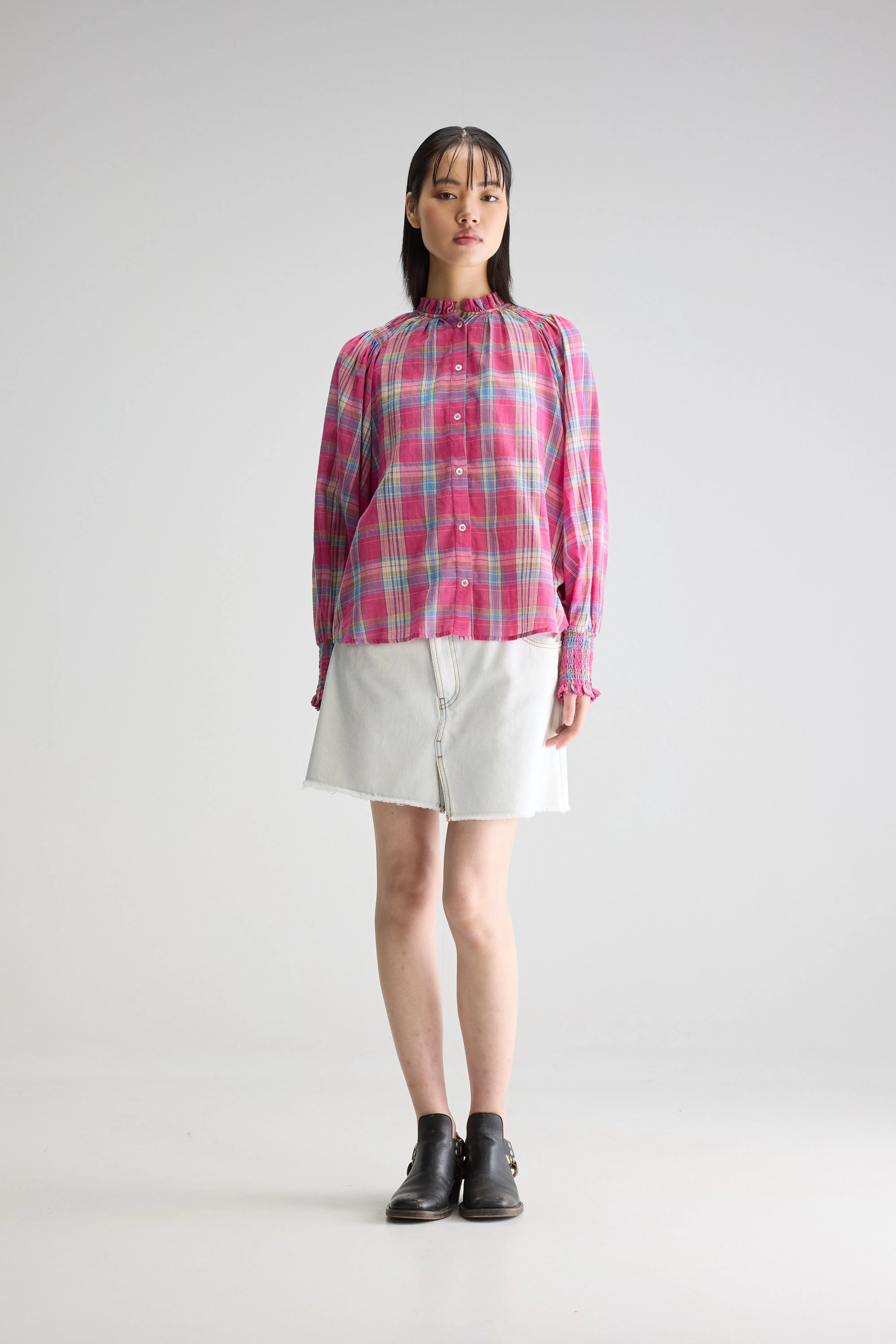 Cassis klassieke blouse (251 / W / CHECK A)