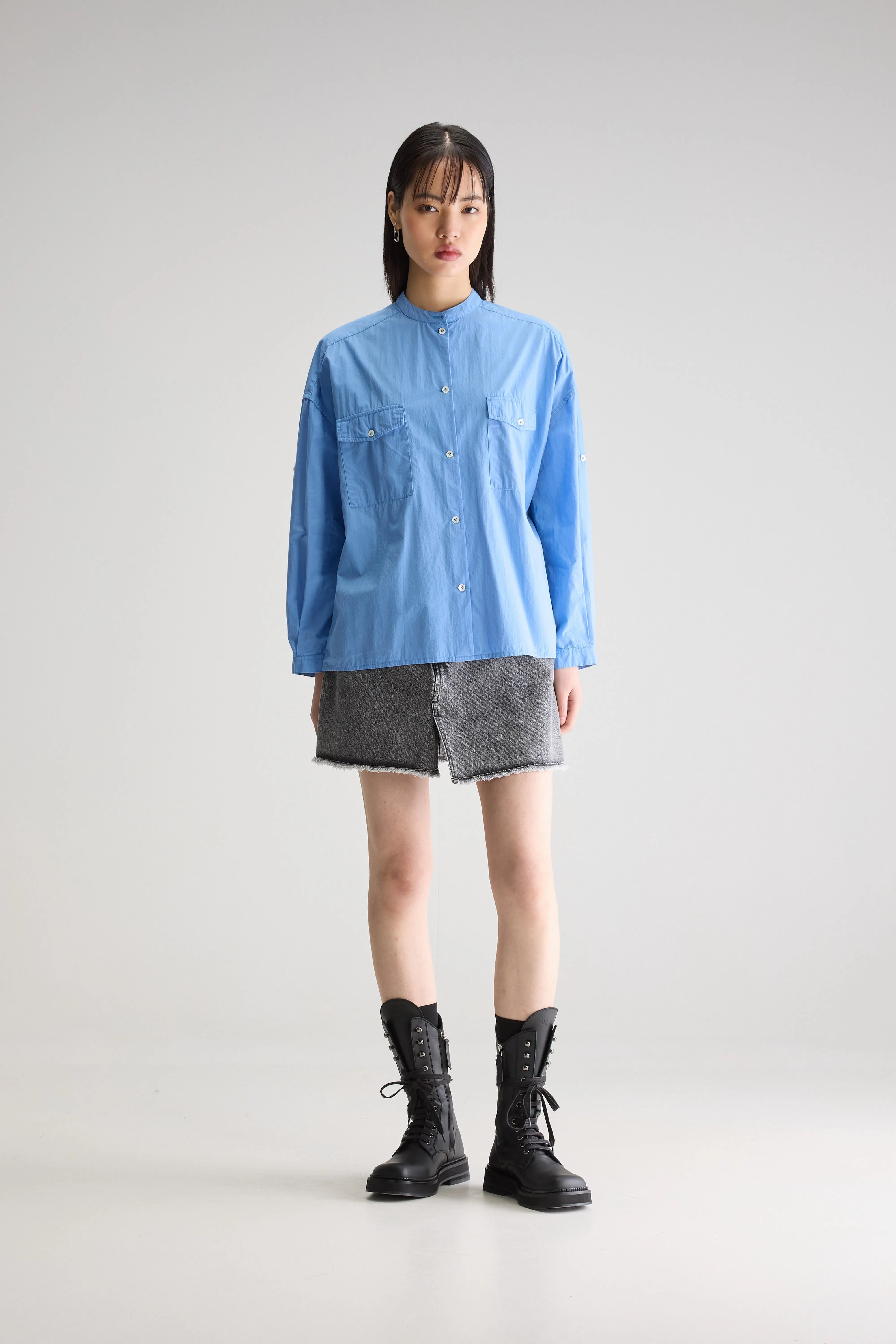 Ketty popeline hemd (251 / W / BLUE SHIRT)