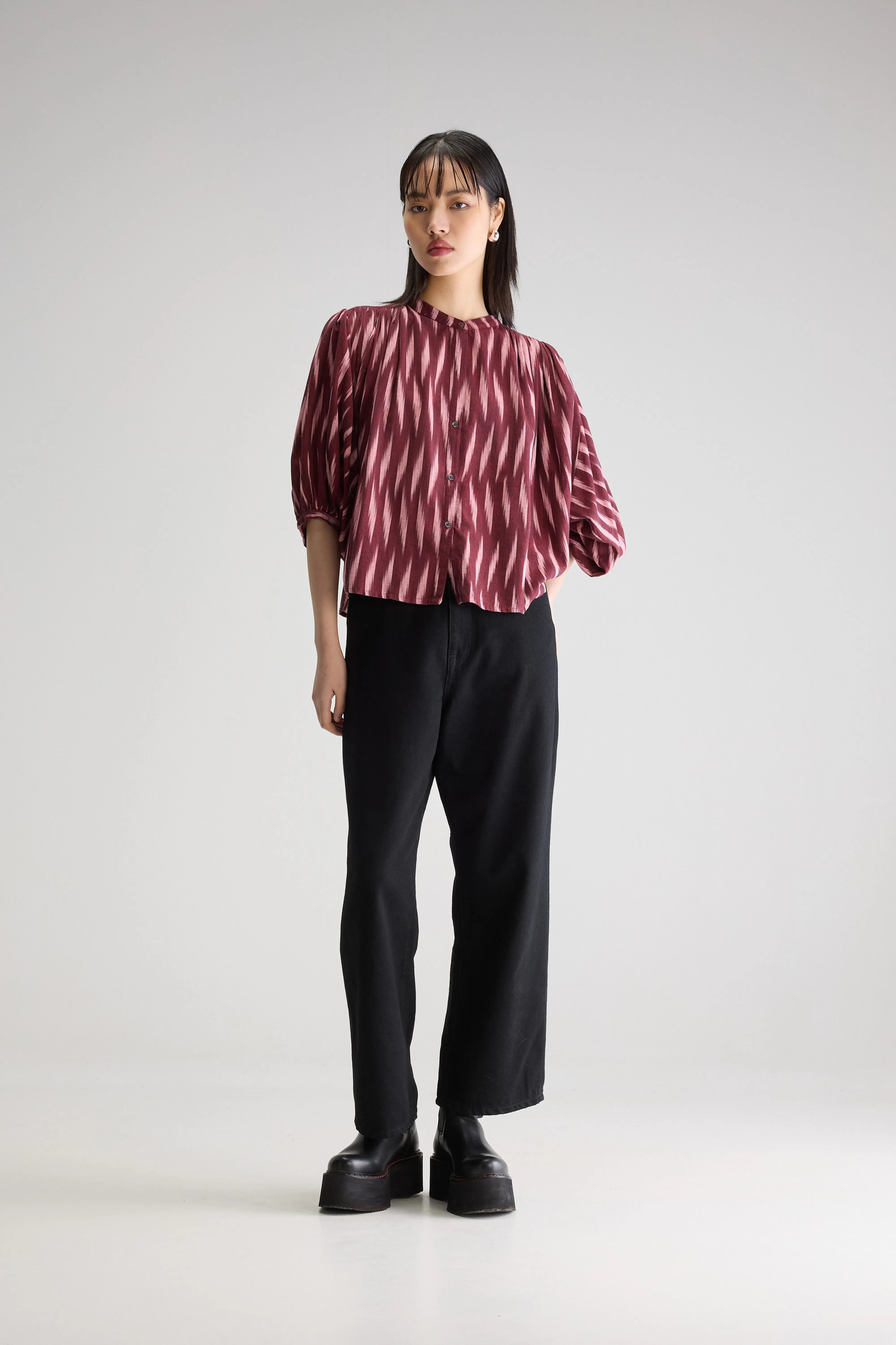 Ink cropped blouse (251 / W / COMBO A)