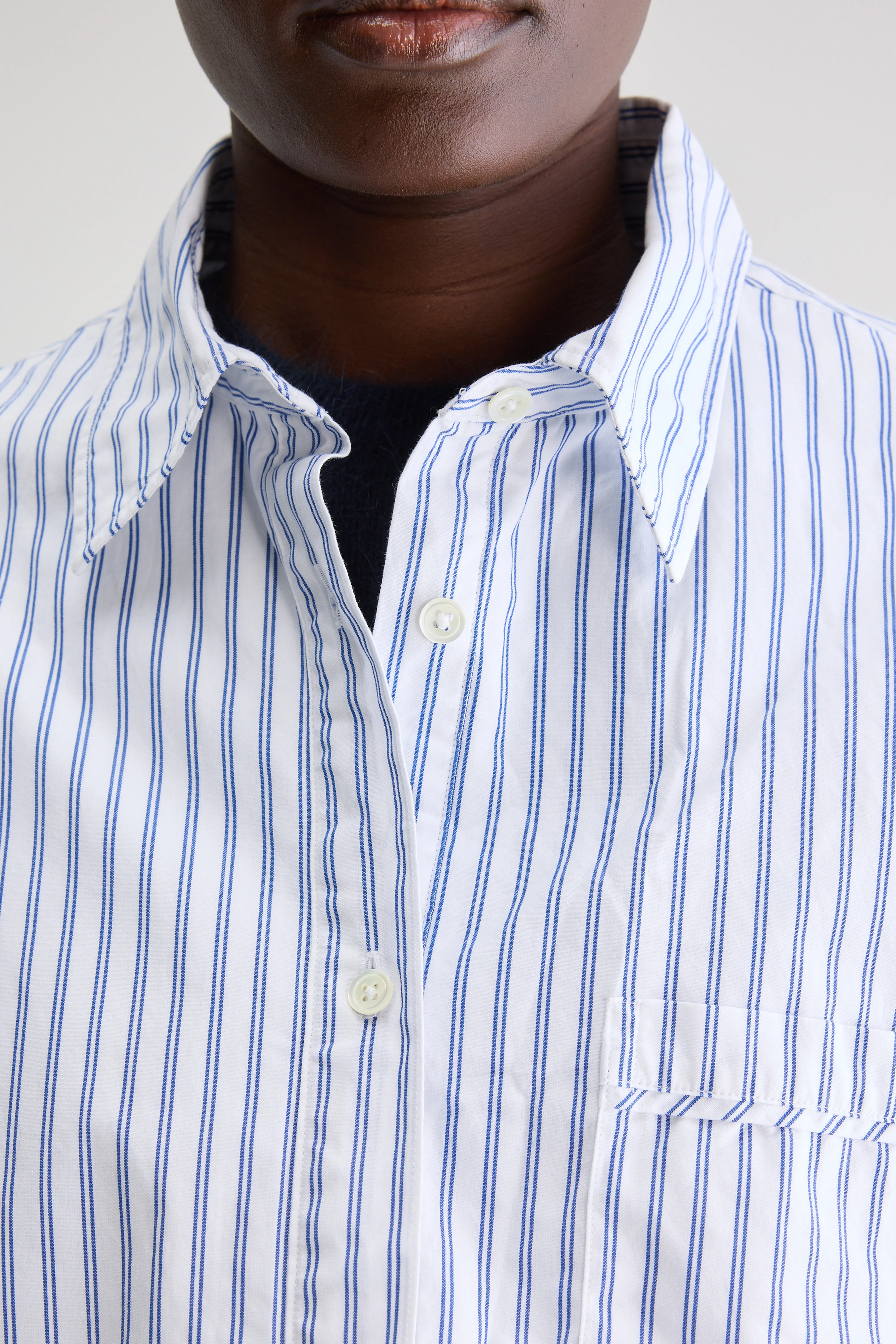 Graham cropped popeline hemd (251 / W / STRIPE P)
