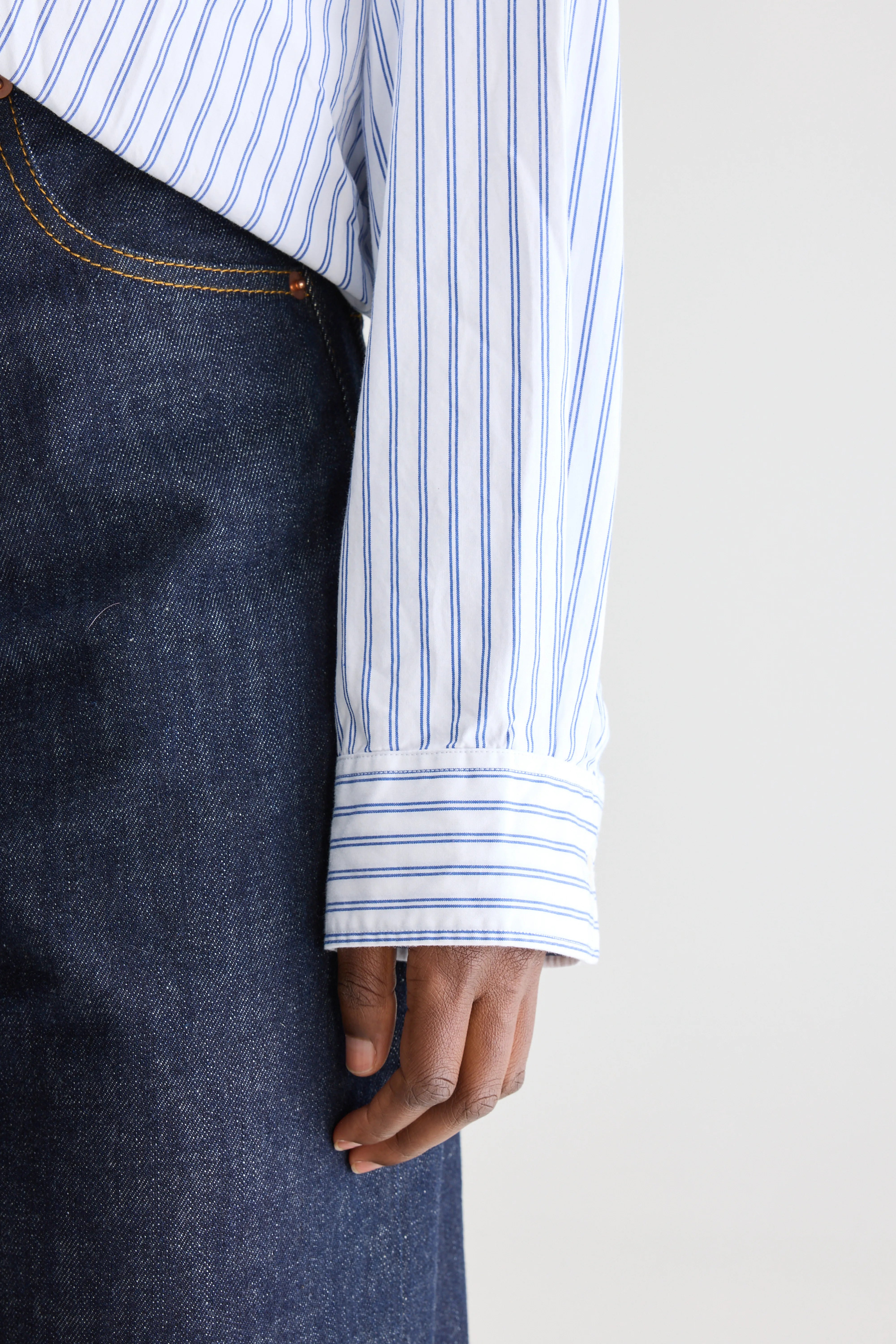 Graham cropped popeline hemd (251 / W / STRIPE P)