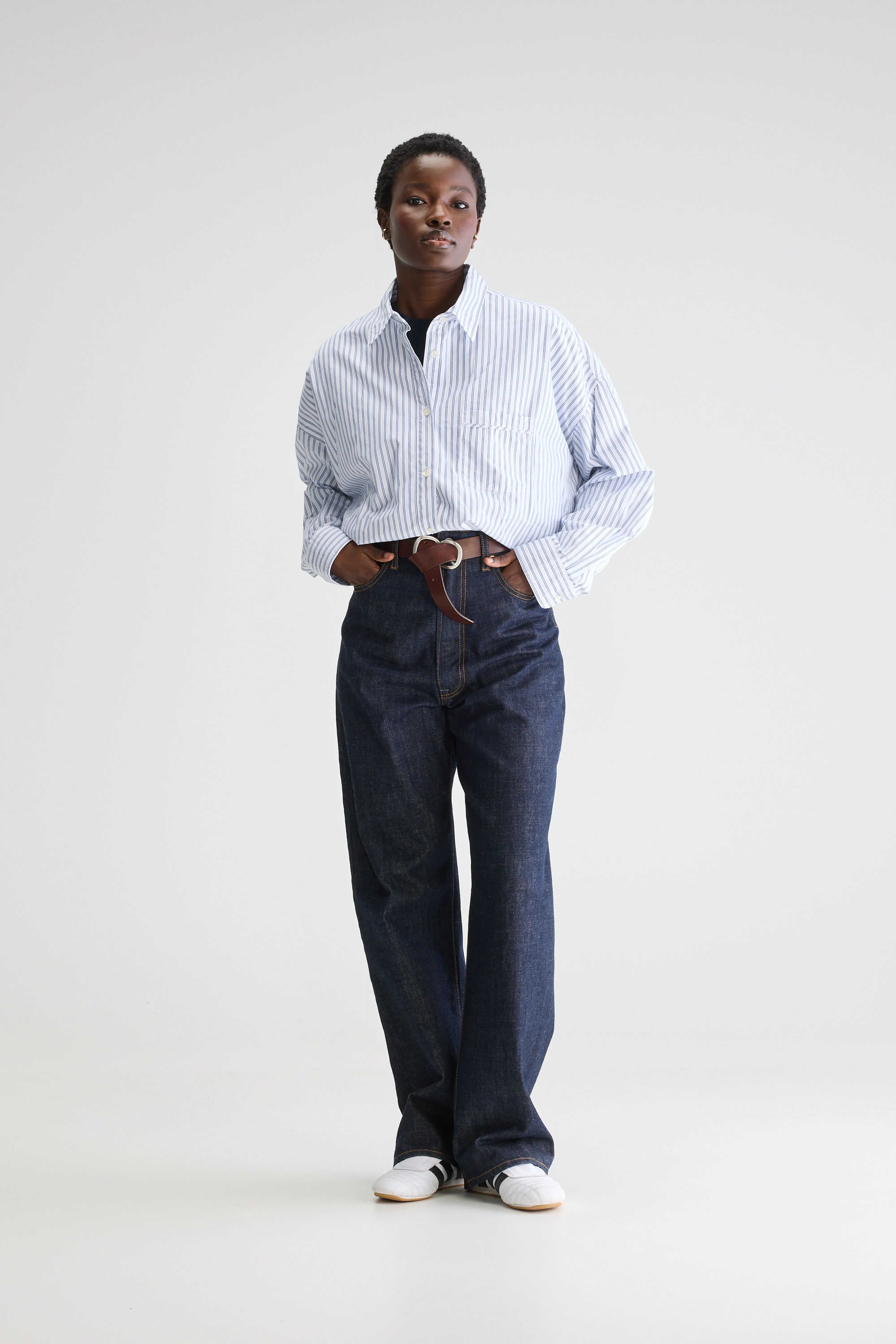 Graham cropped popeline hemd (251 / W / STRIPE P)