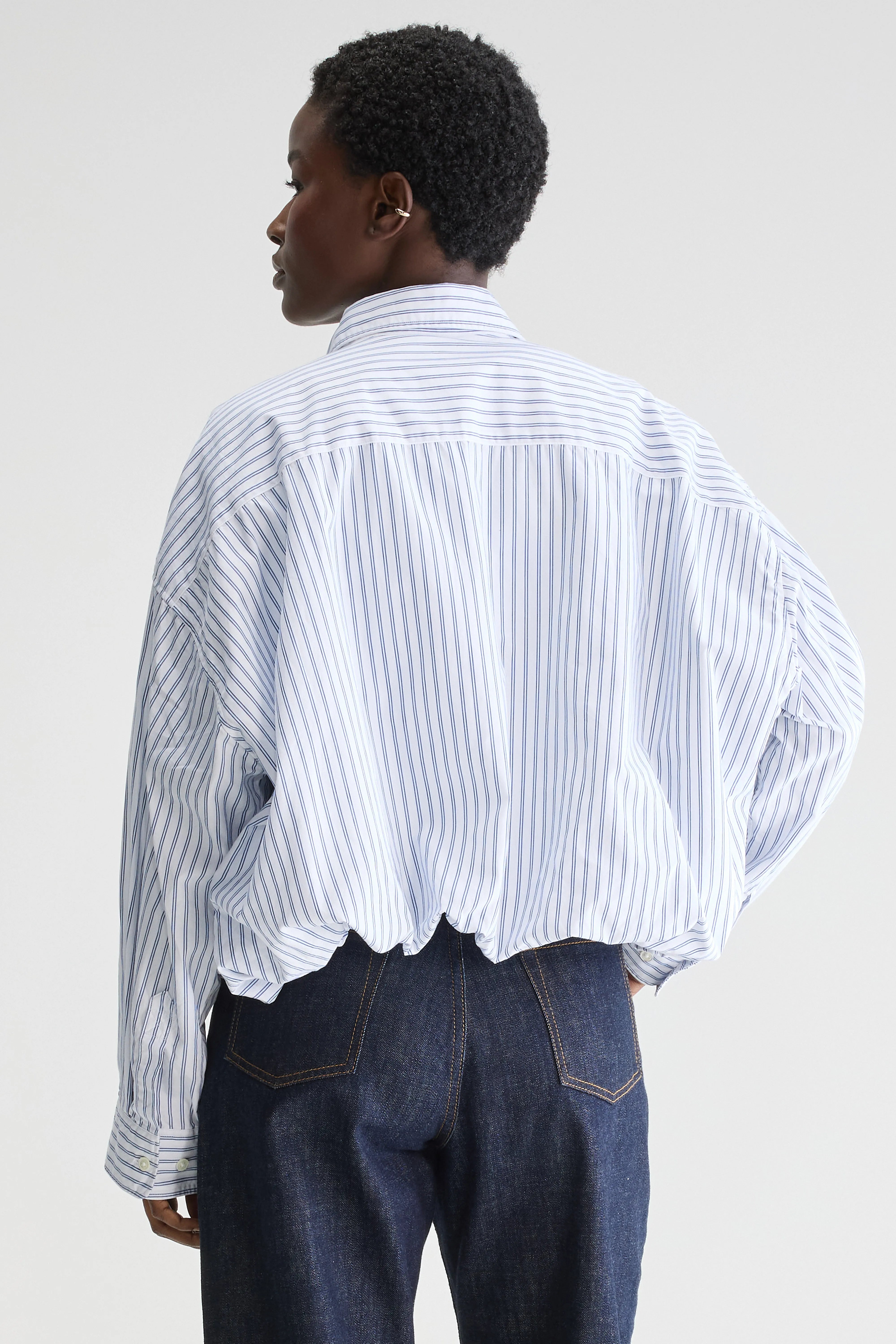 Graham cropped popeline hemd (251 / W / STRIPE P)