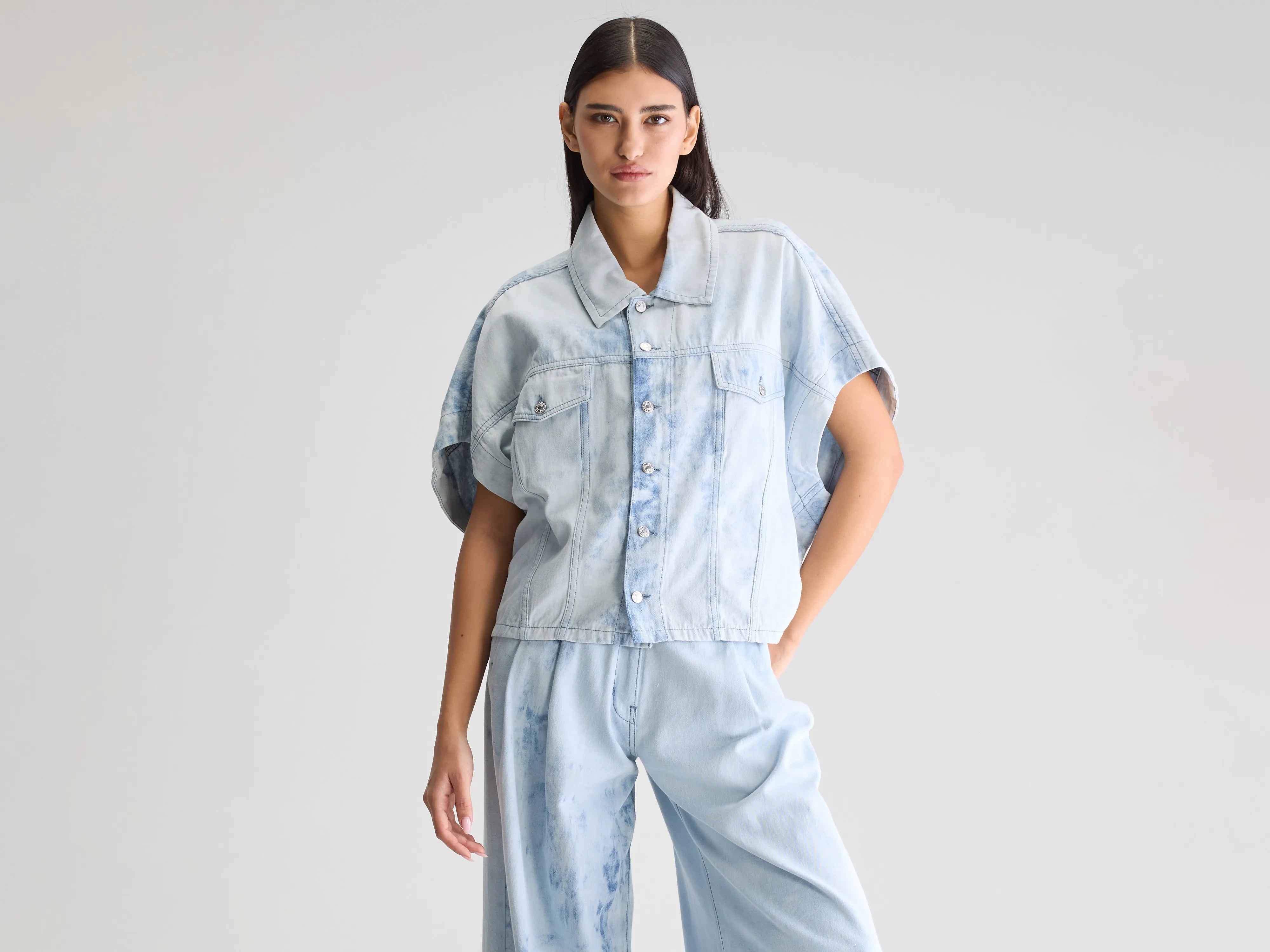 Payton mouwloos overhemd (251 / W / SHADED BLUE)