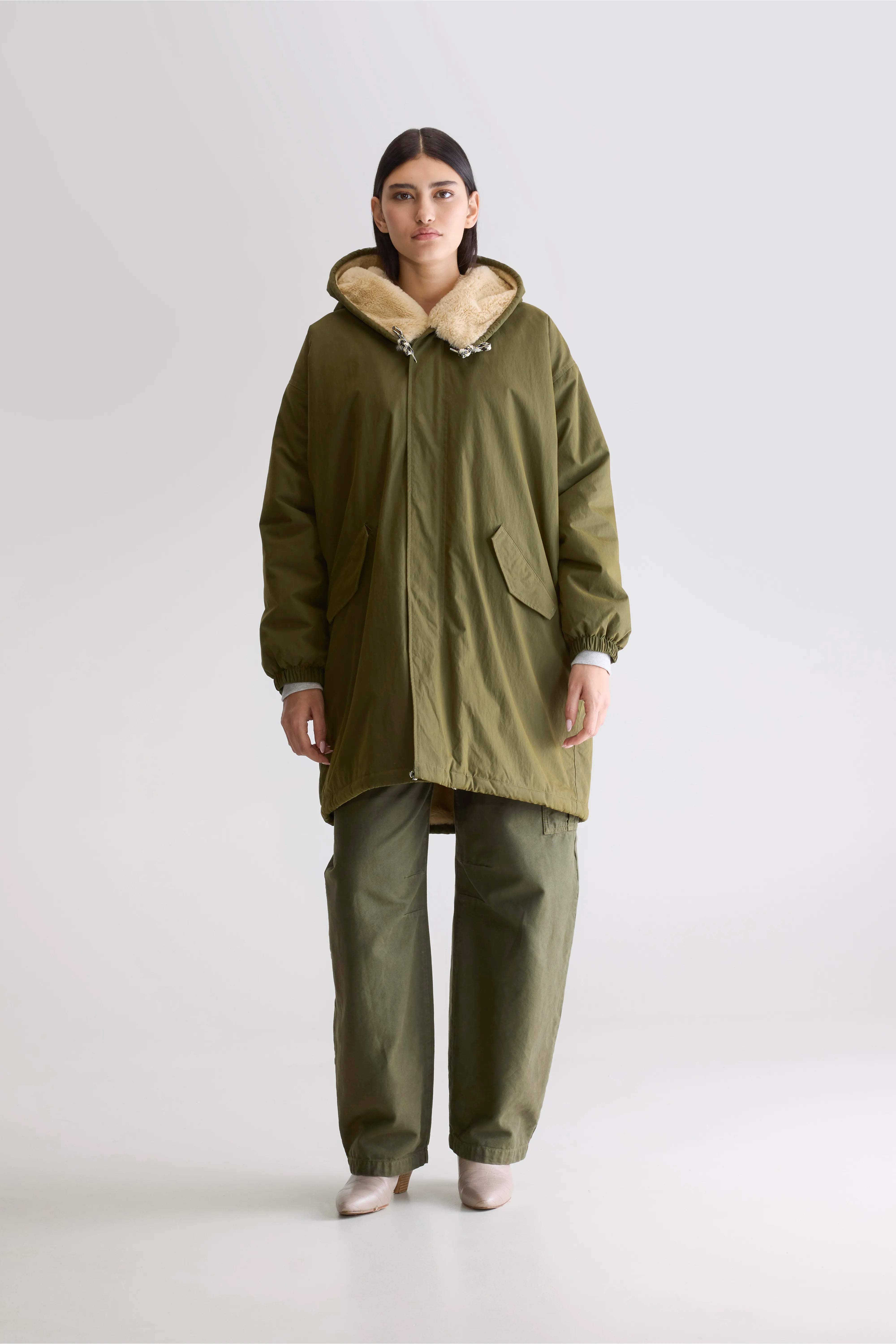 Laos Hooded Parka - Olive For Women | Bellerose