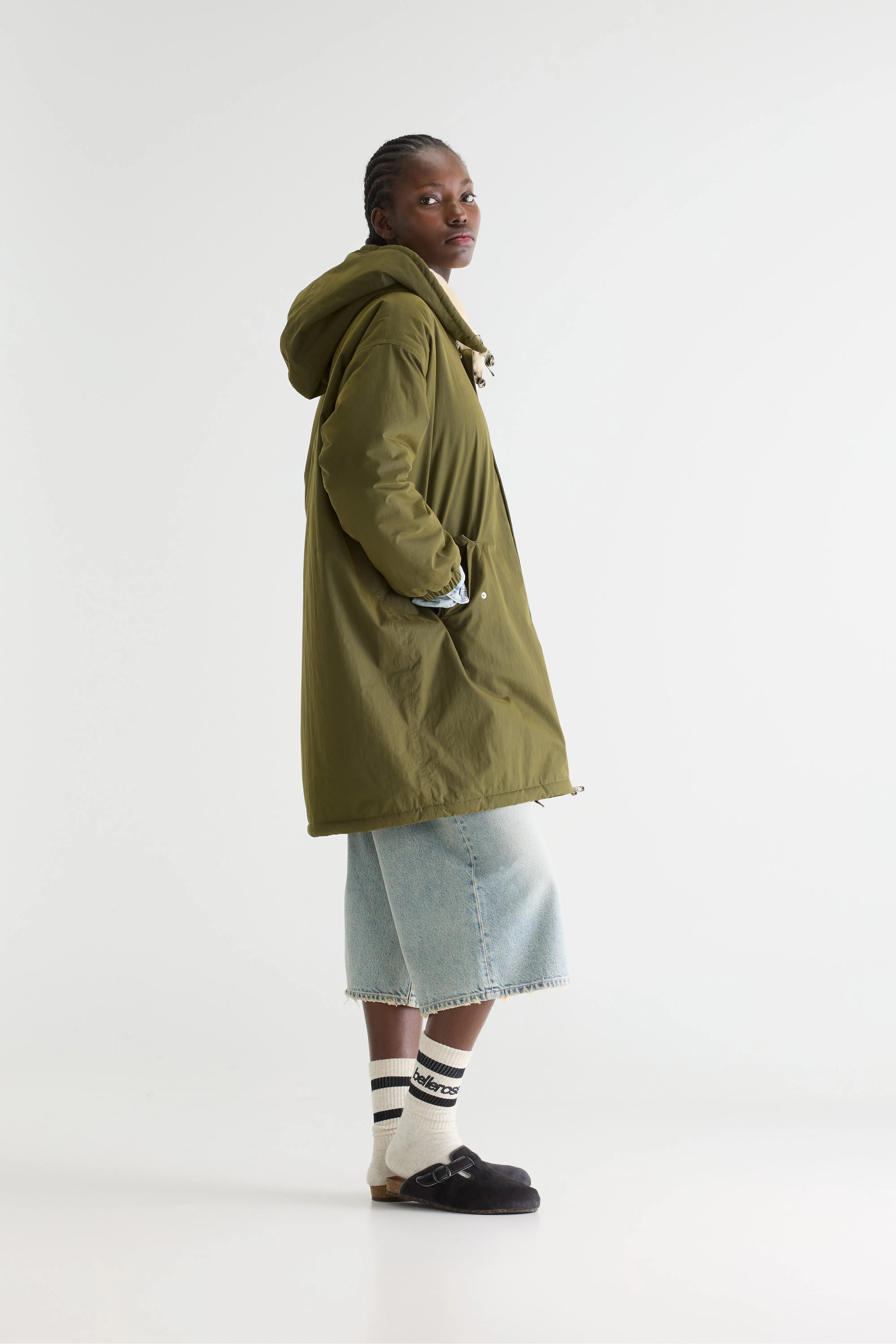 Laos olive green hooded parka (242 / W / OLIVE)