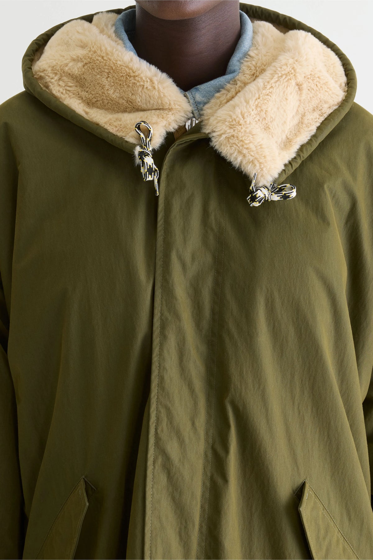 Laos olive green hooded parka (242 / W / OLIVE)