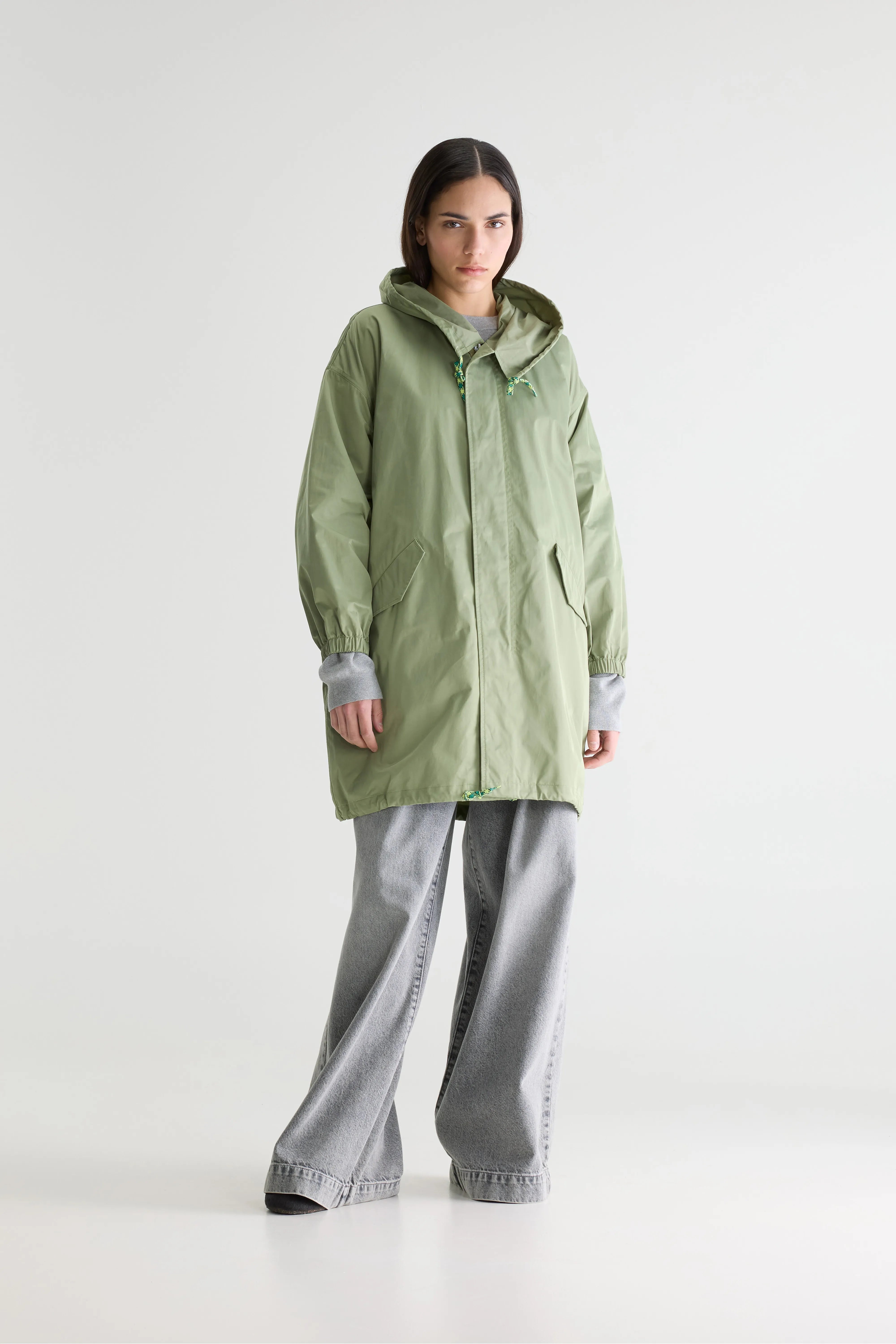 Laos light green hooded parka (242 / W / THYM)
