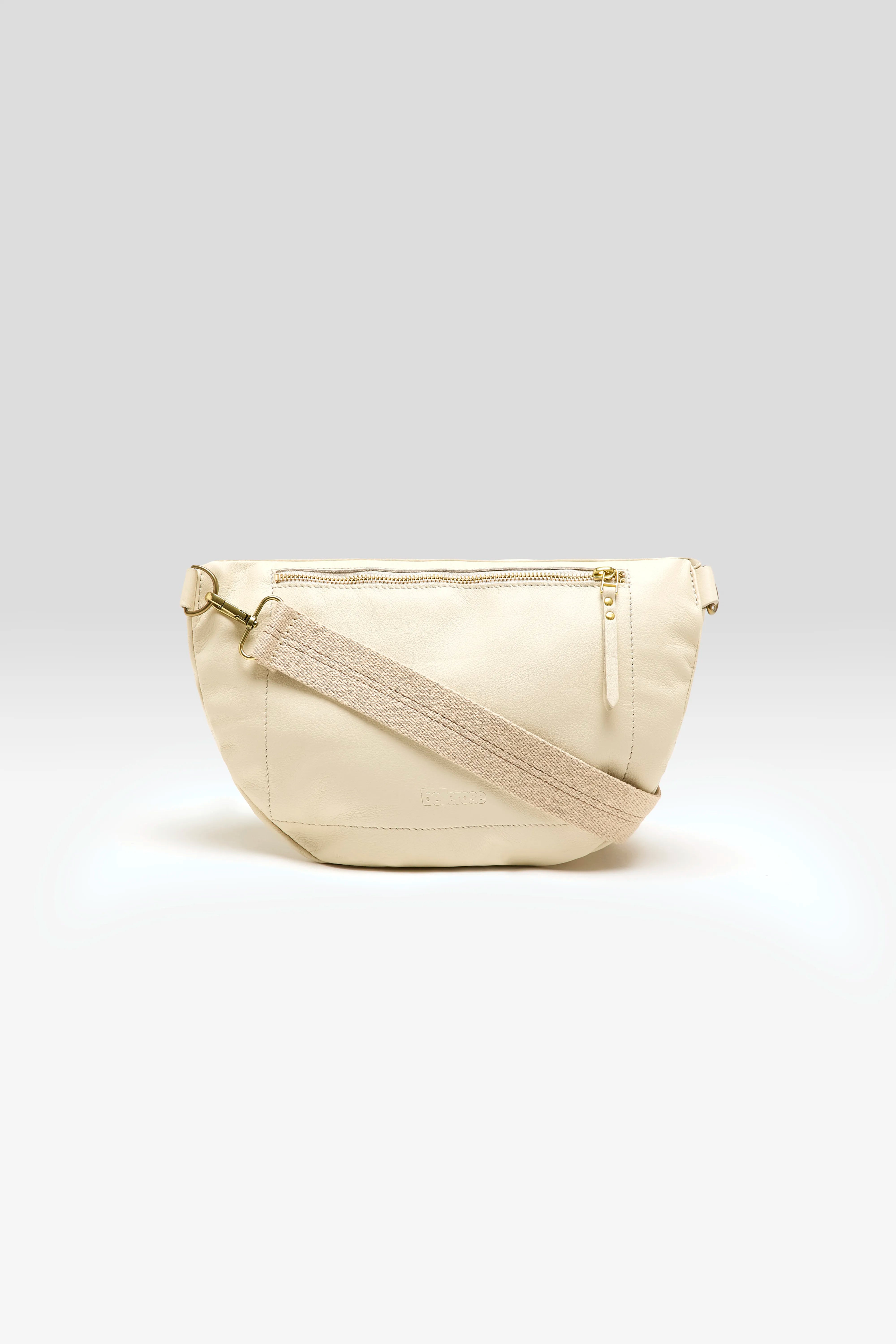 Sac banane en cuir écru souple Souply (251 / W / RICE)