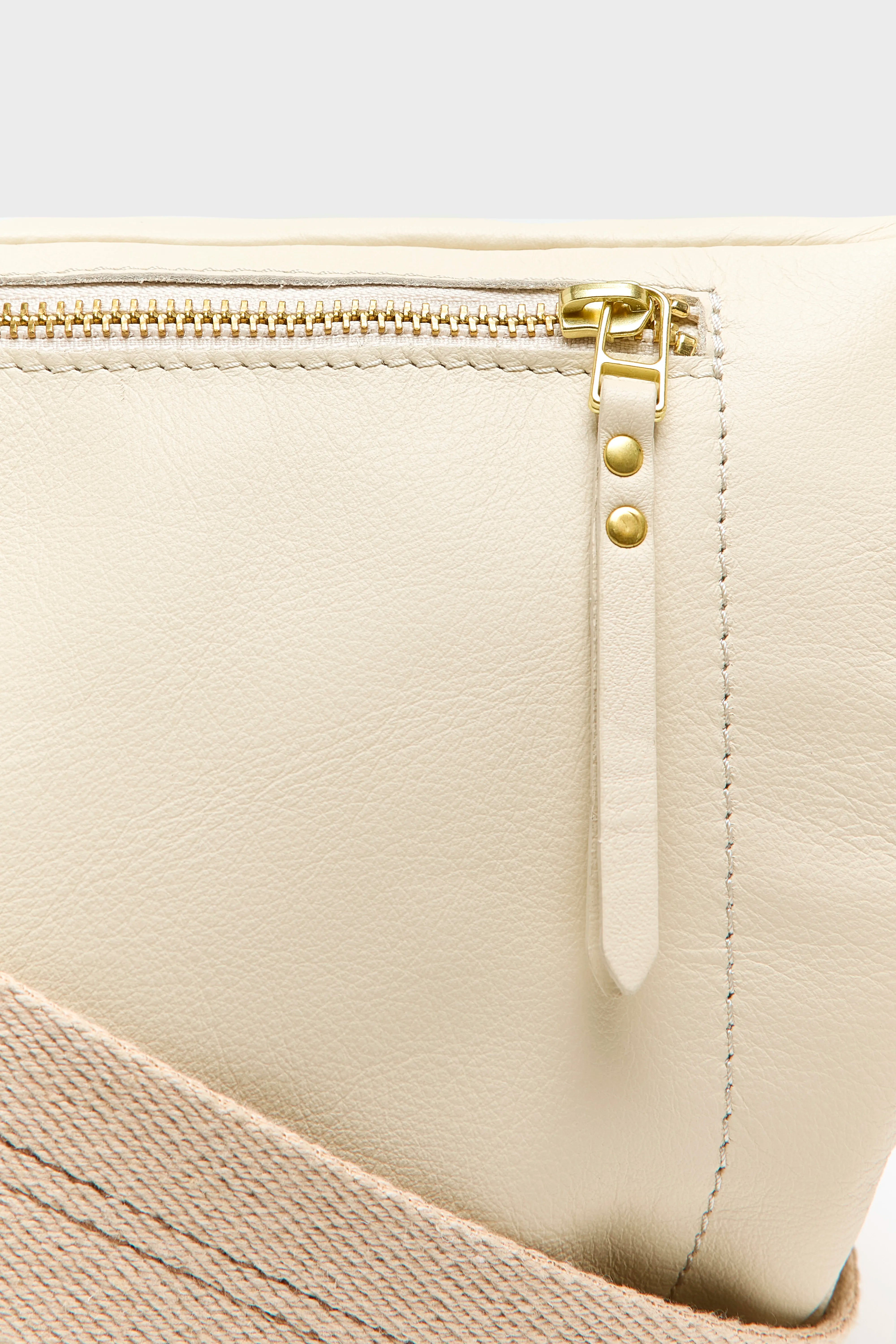 Sac banane en cuir écru souple Souply (251 / W / RICE)