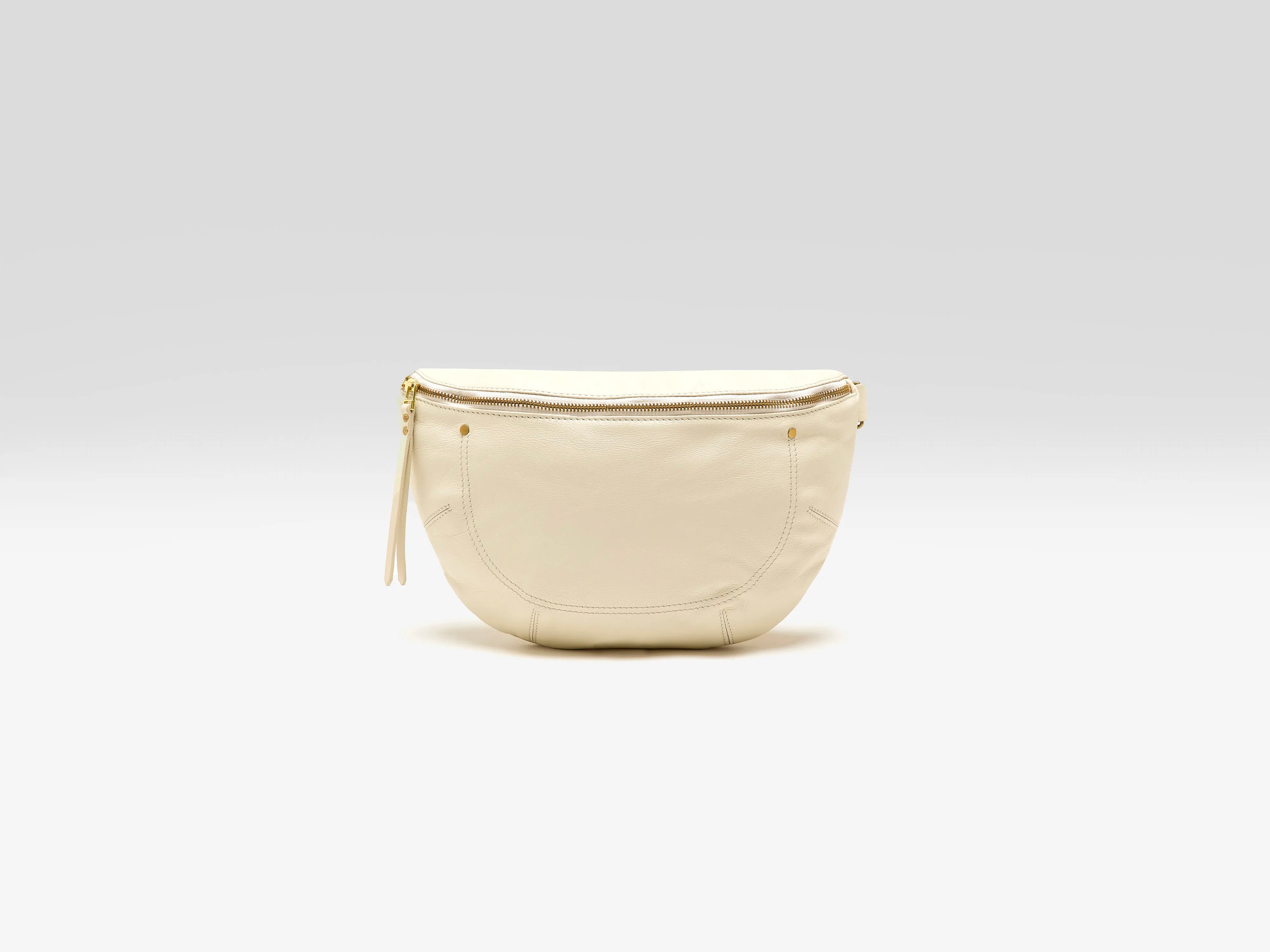 Sac banane en cuir écru souple Souply (251 / W / RICE)