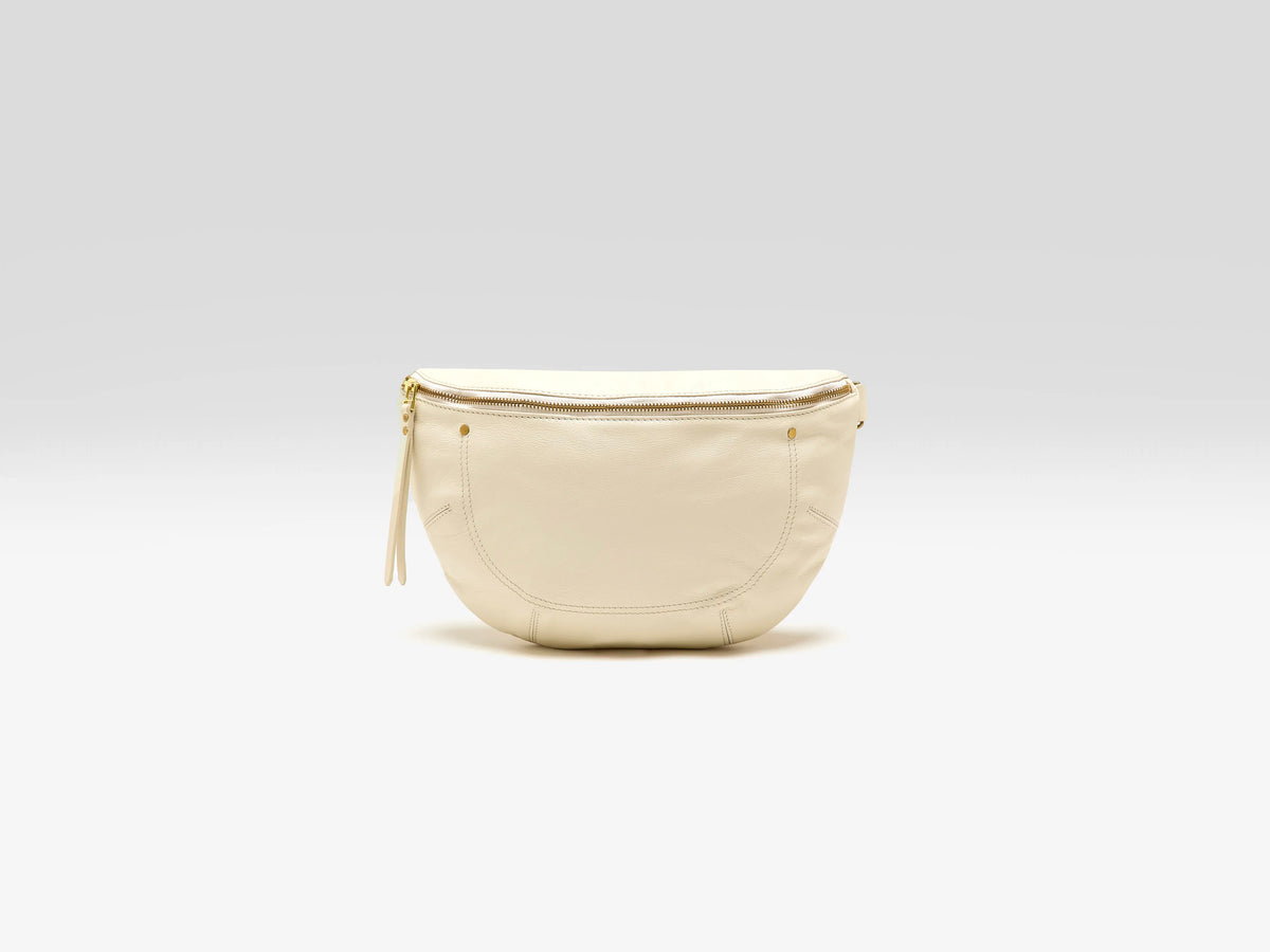 Souply ecru leather sling bag (251 / W / RICE)