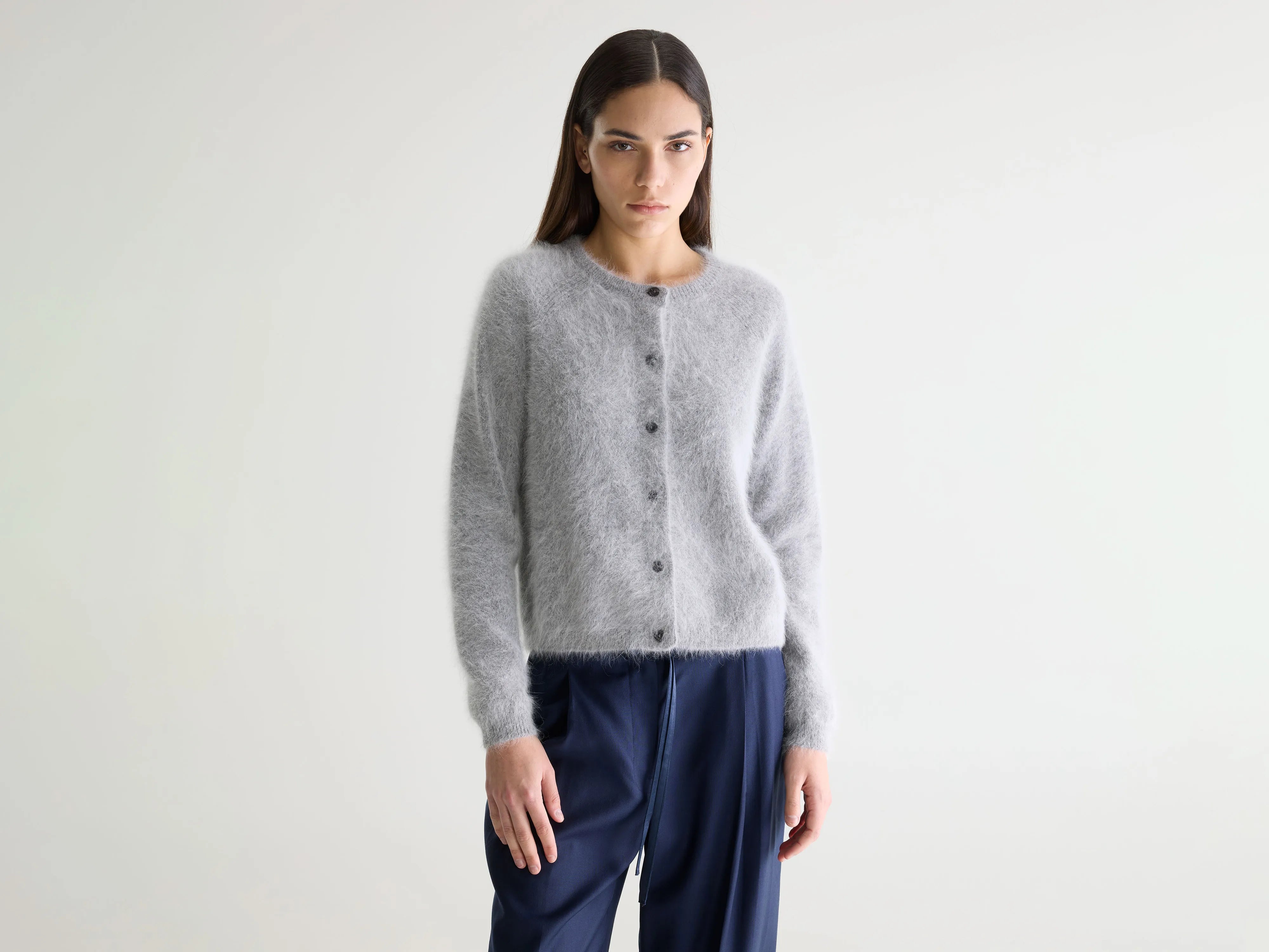 Datair angora-blend grey cardigan (252 / W / H. GREY)