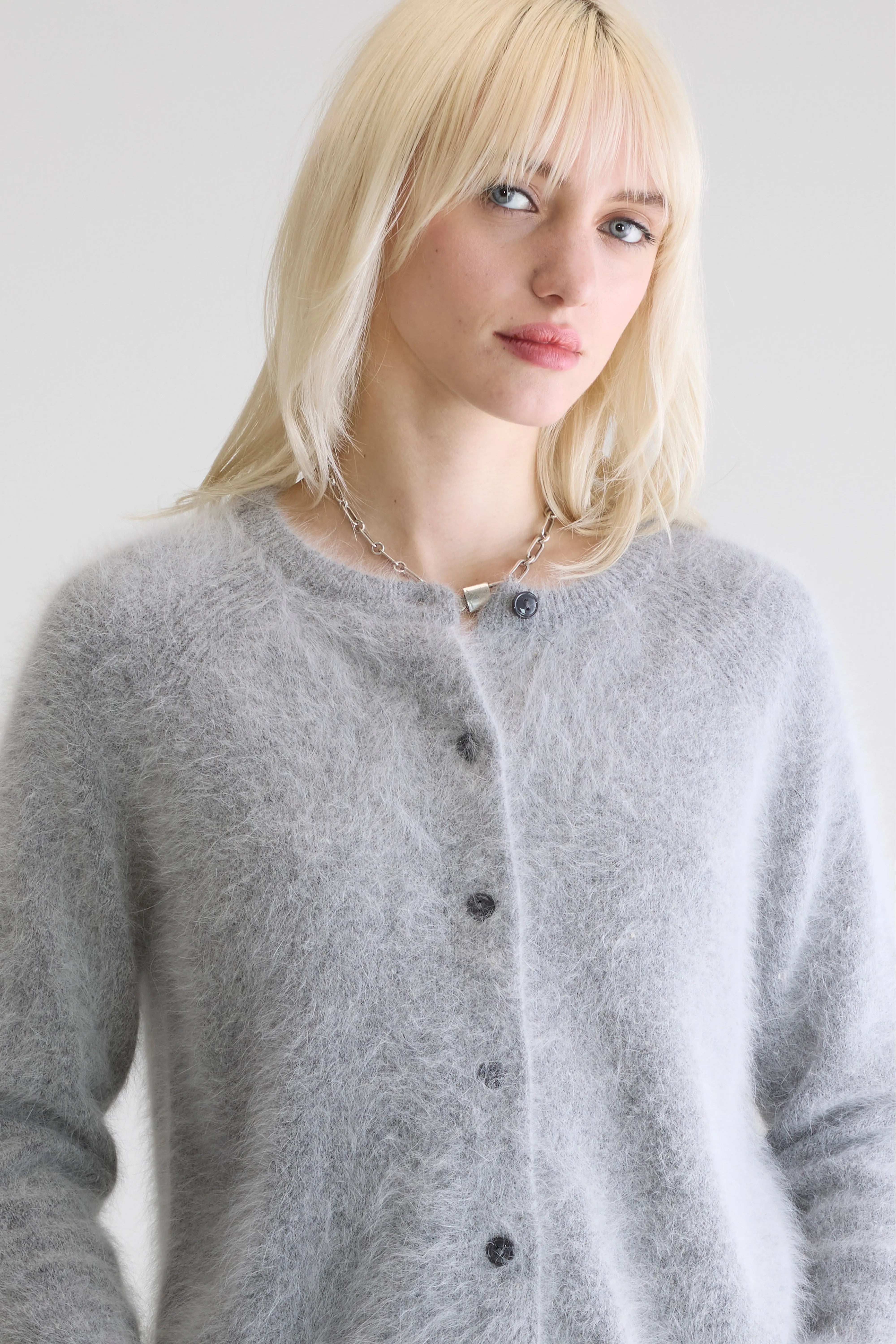 Datair angora-blend cardigan (252 / W / H. GREY)