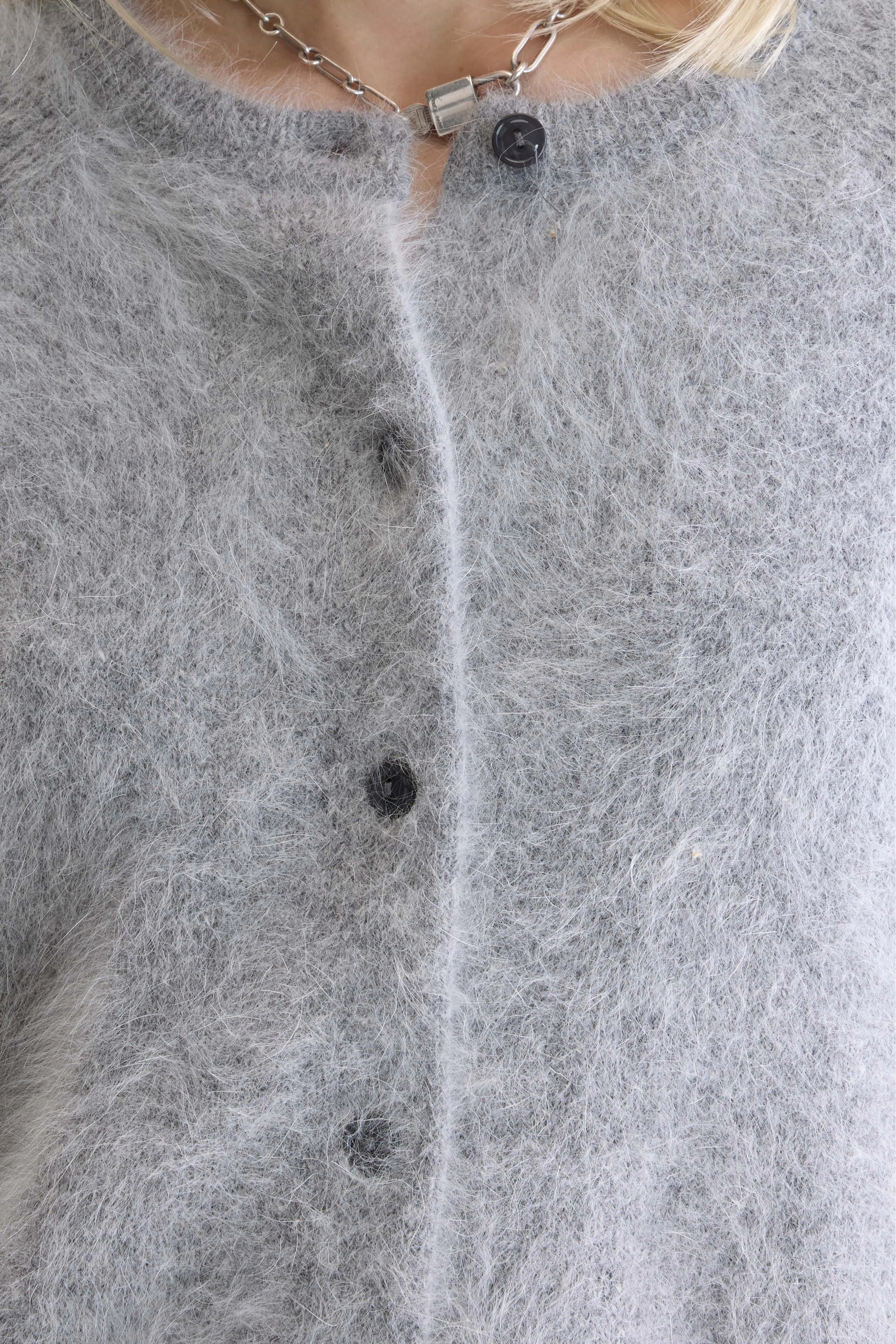 Datair angora-blend cardigan (252 / W / H. GREY)