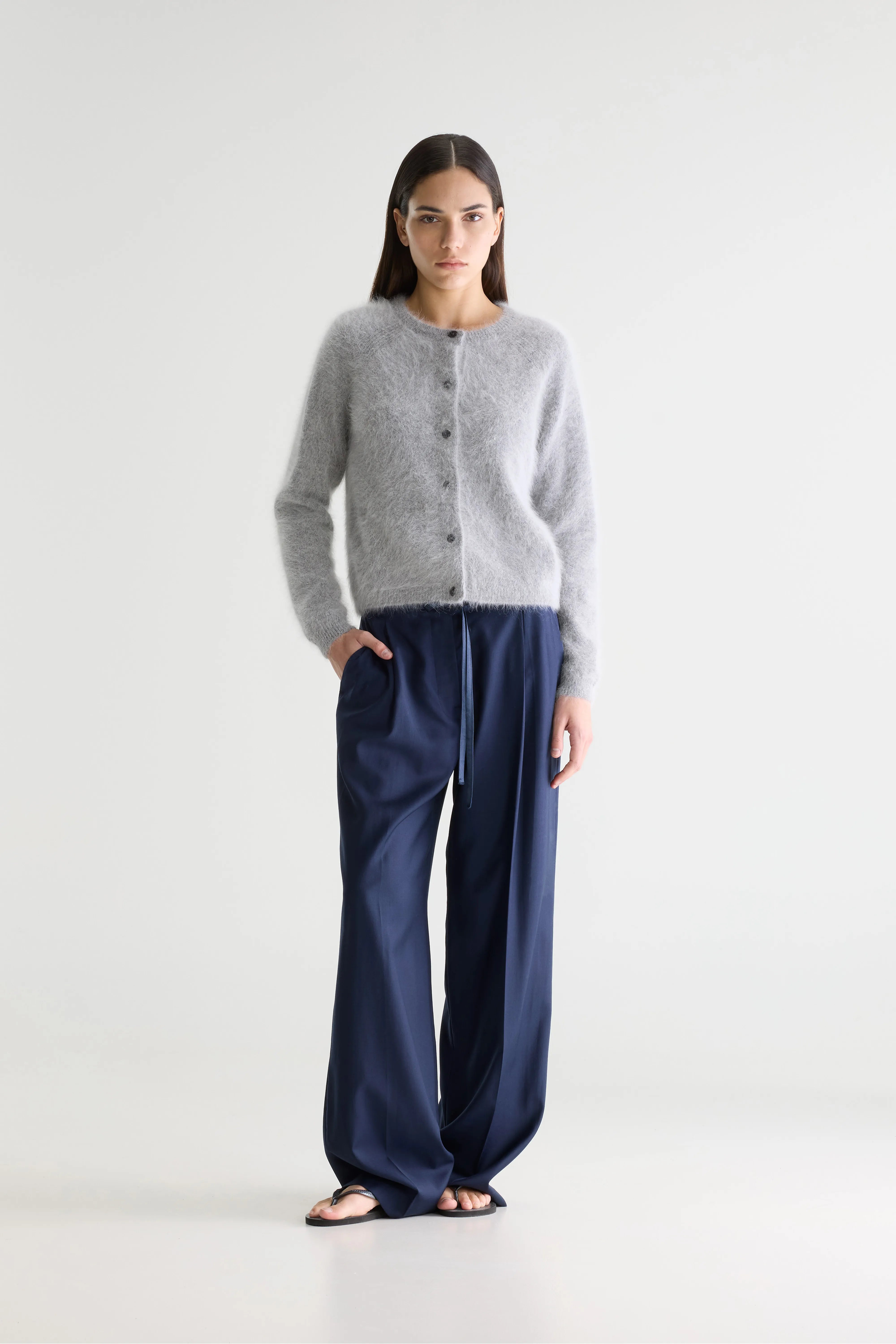 Datair angora-blend grey cardigan (252 / W / H. GREY)