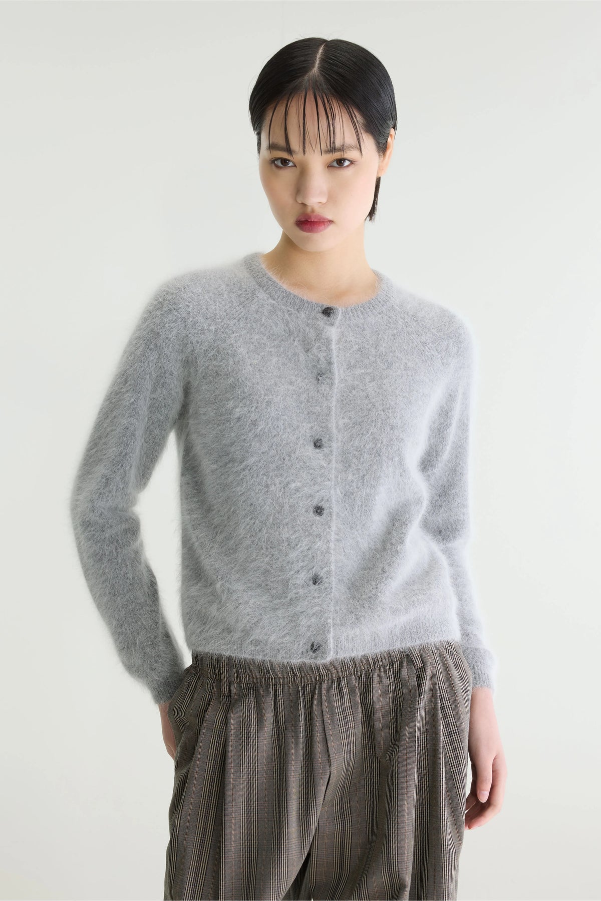 Cardigan en angora Datair (252 / W / H. GREY)