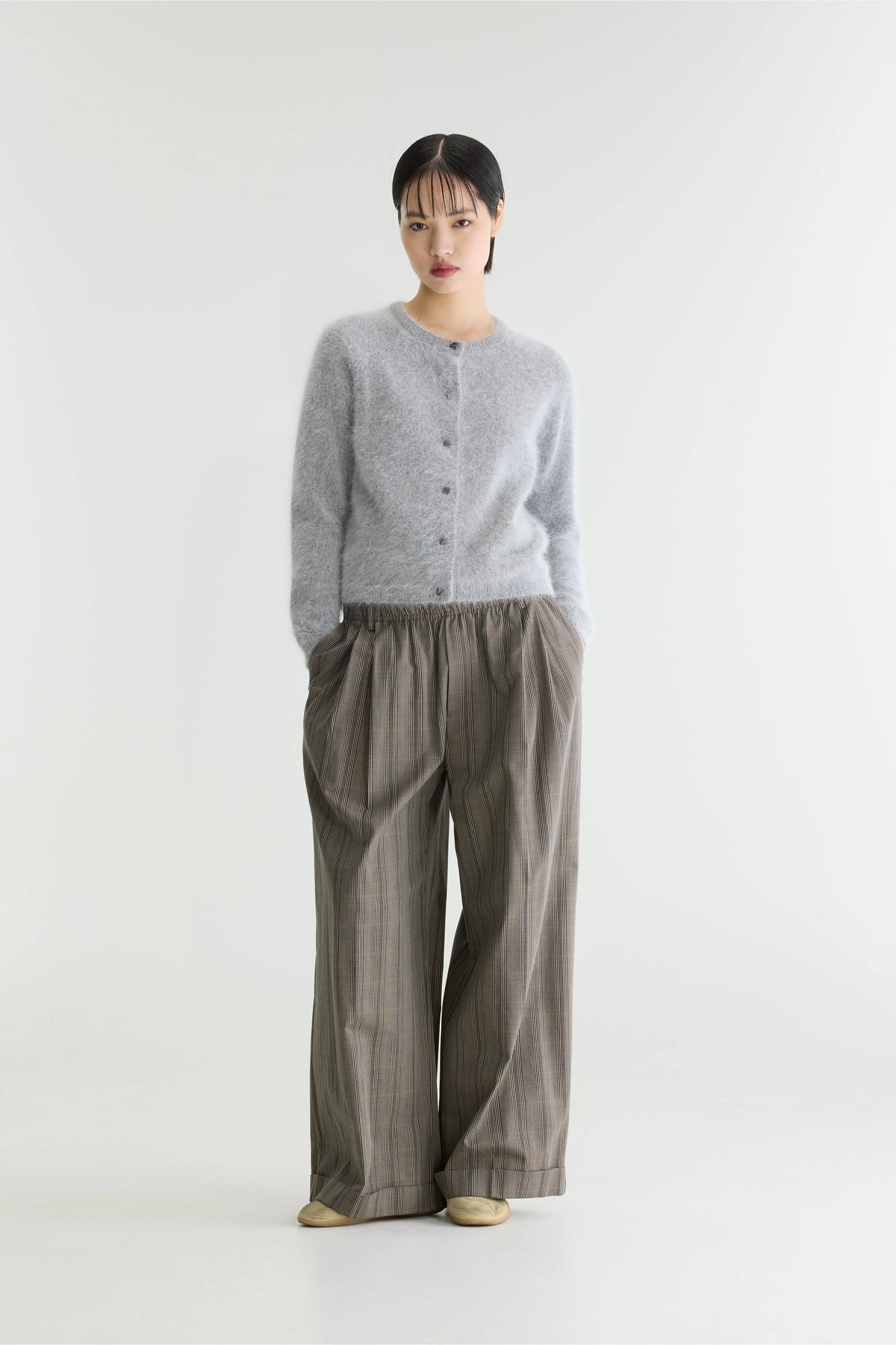 Cardigan en angora Datair (252 / W / H. GREY)