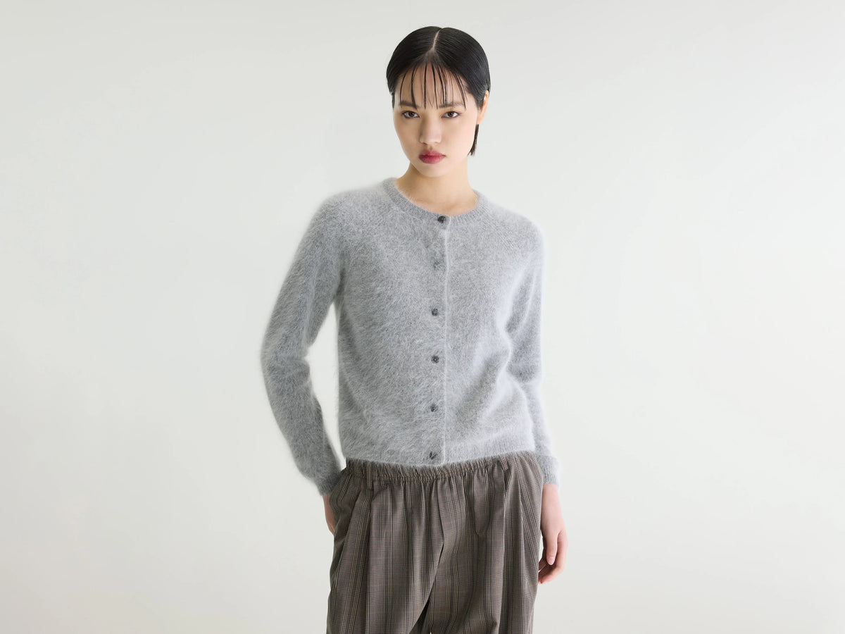Cardigan en angora Datair (252 / W / H. GREY)