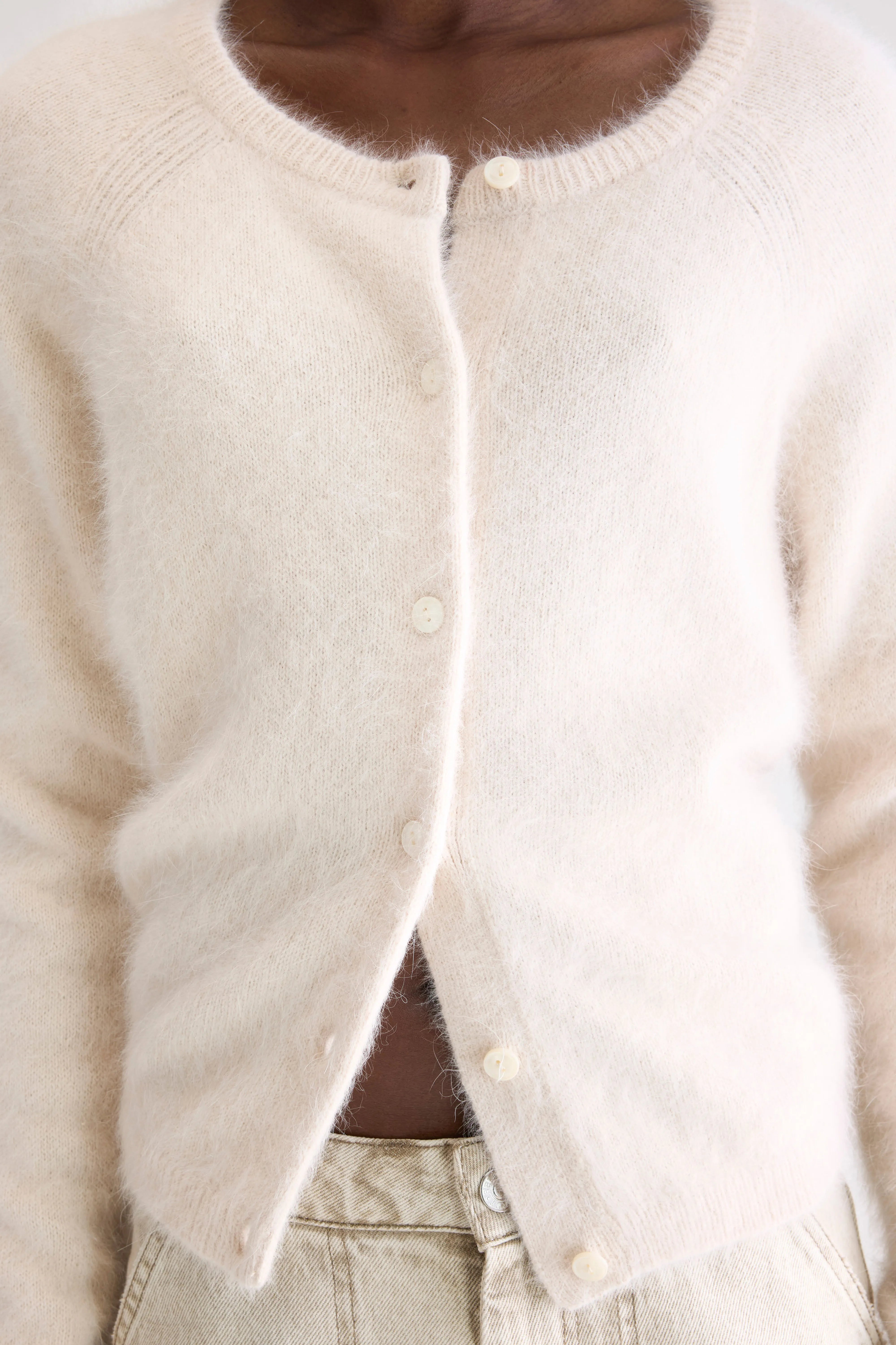 Datair angora-blend cardigan (252 / W / PARCHEMIN)