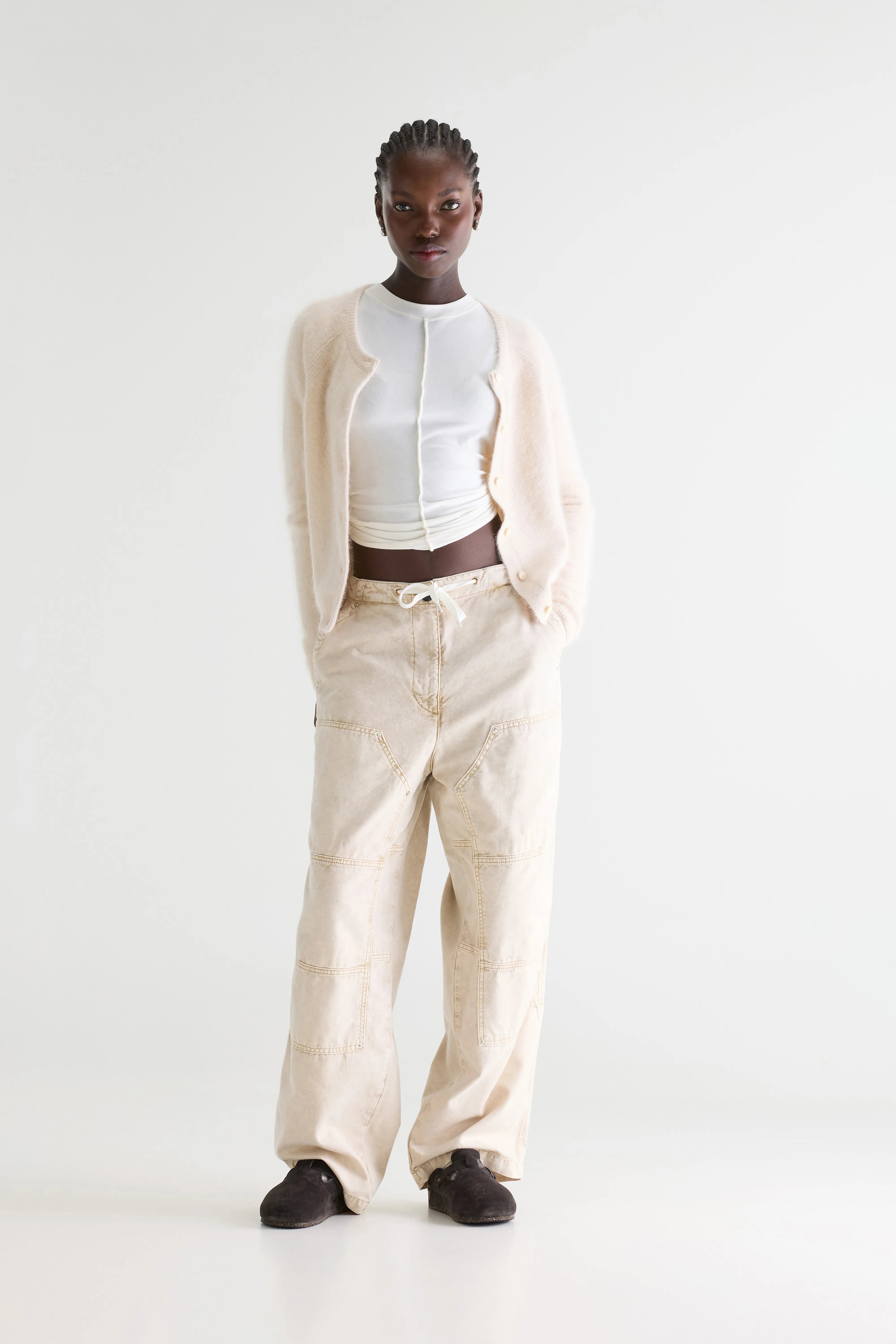 Datair angora-blend ecru cardigan (252 / W / PARCHEMIN)