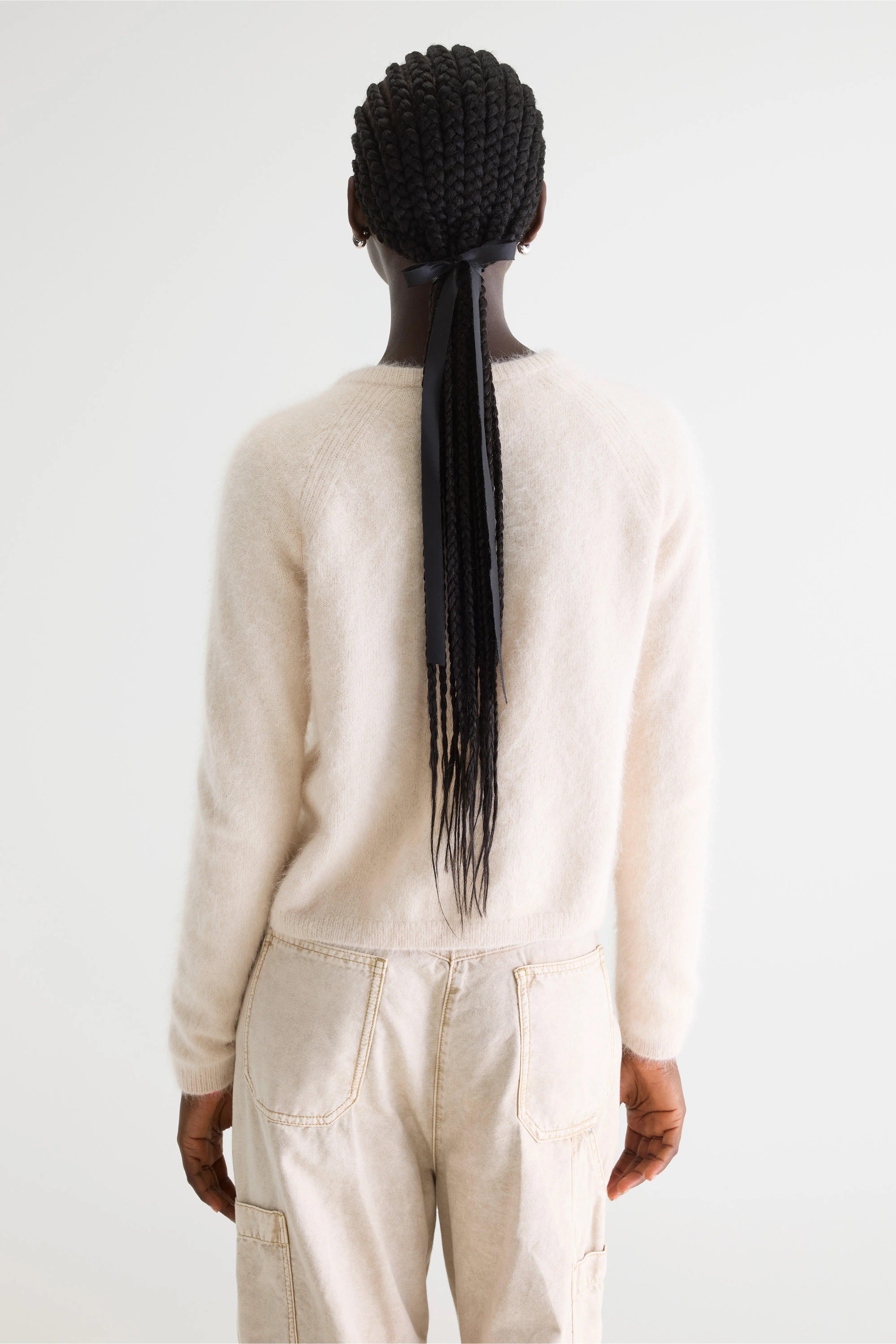 Datair angora-blend ecru cardigan (252 / W / PARCHEMIN)
