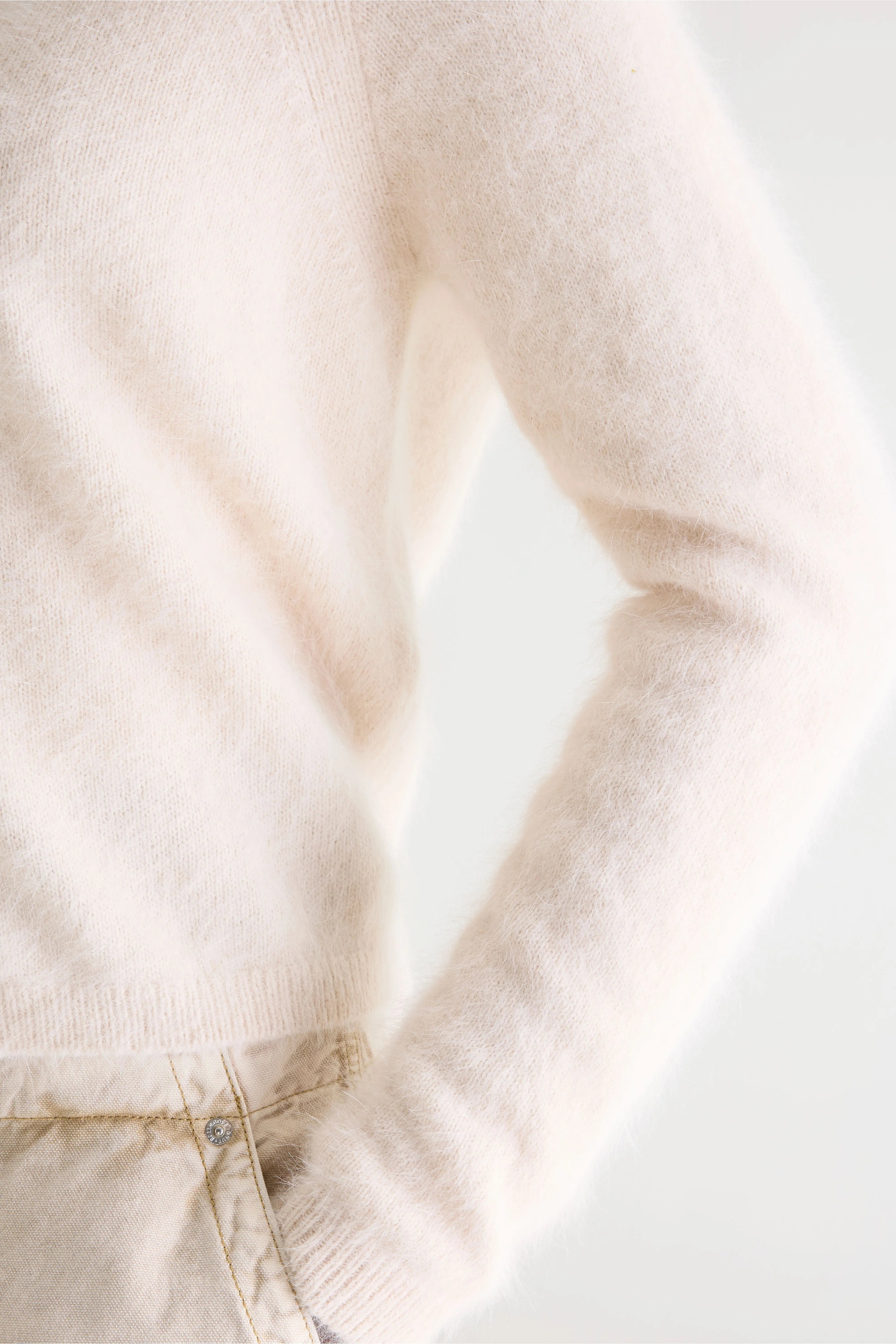 Datair angora-blend ecru cardigan (252 / W / PARCHEMIN)