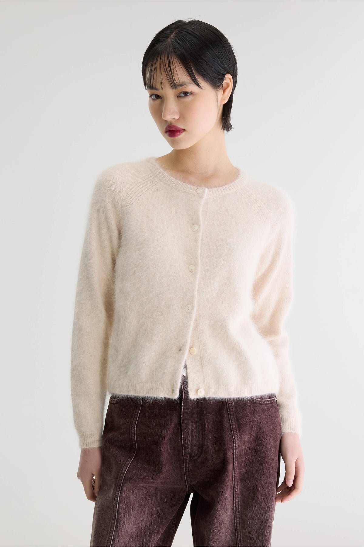 Datair Angora-blend Cardigan - Parchemin For Women | Bellerose