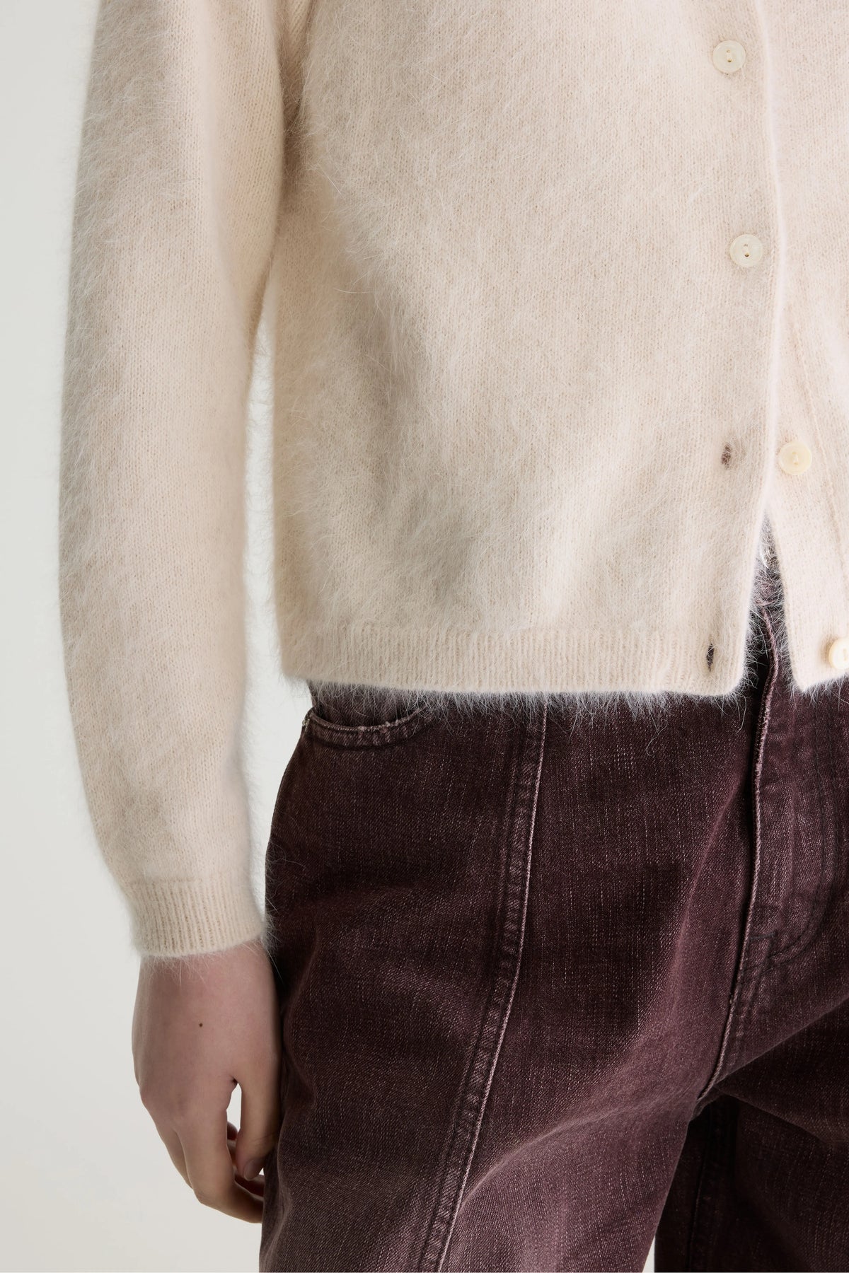 Datair cardigan van angoramix (252 / W / PARCHEMIN)