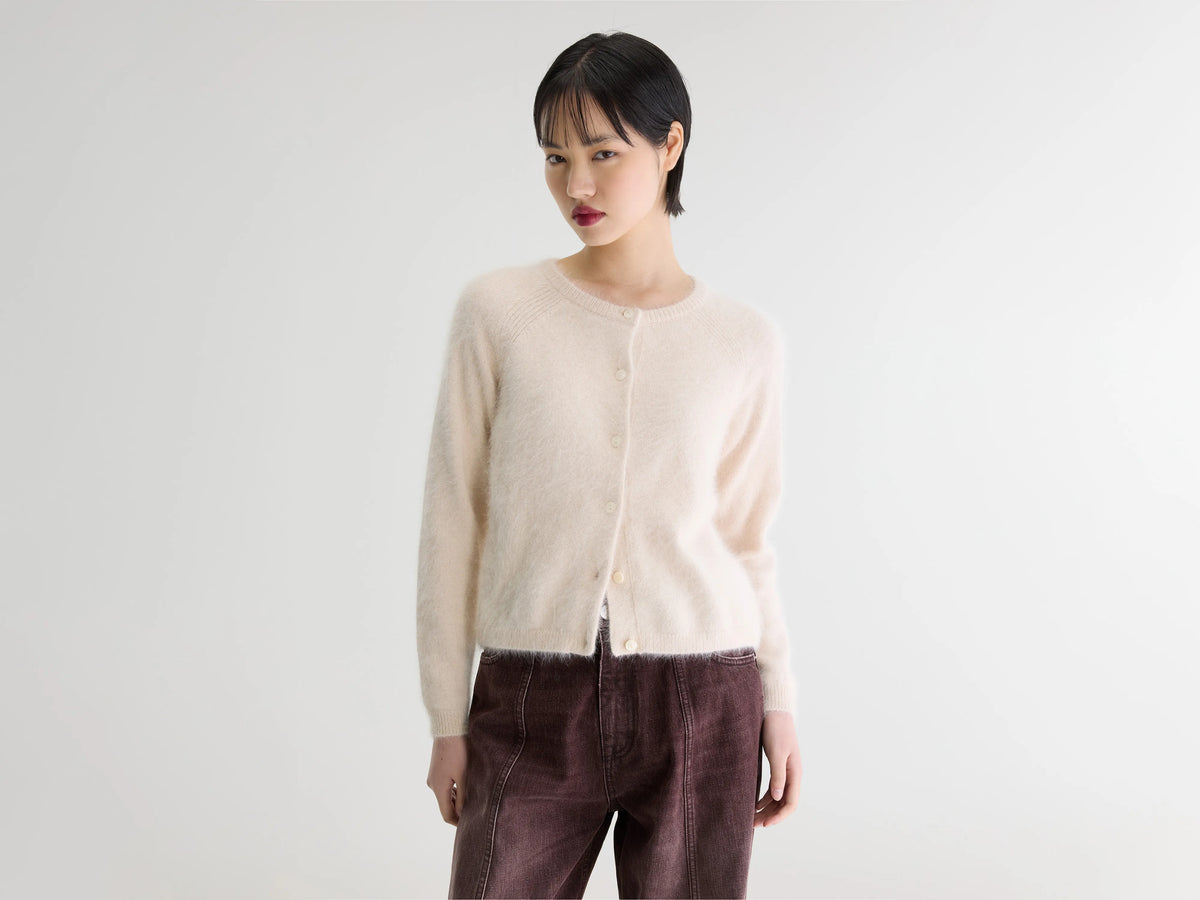 Datair cardigan van angoramix (252 / W / PARCHEMIN)