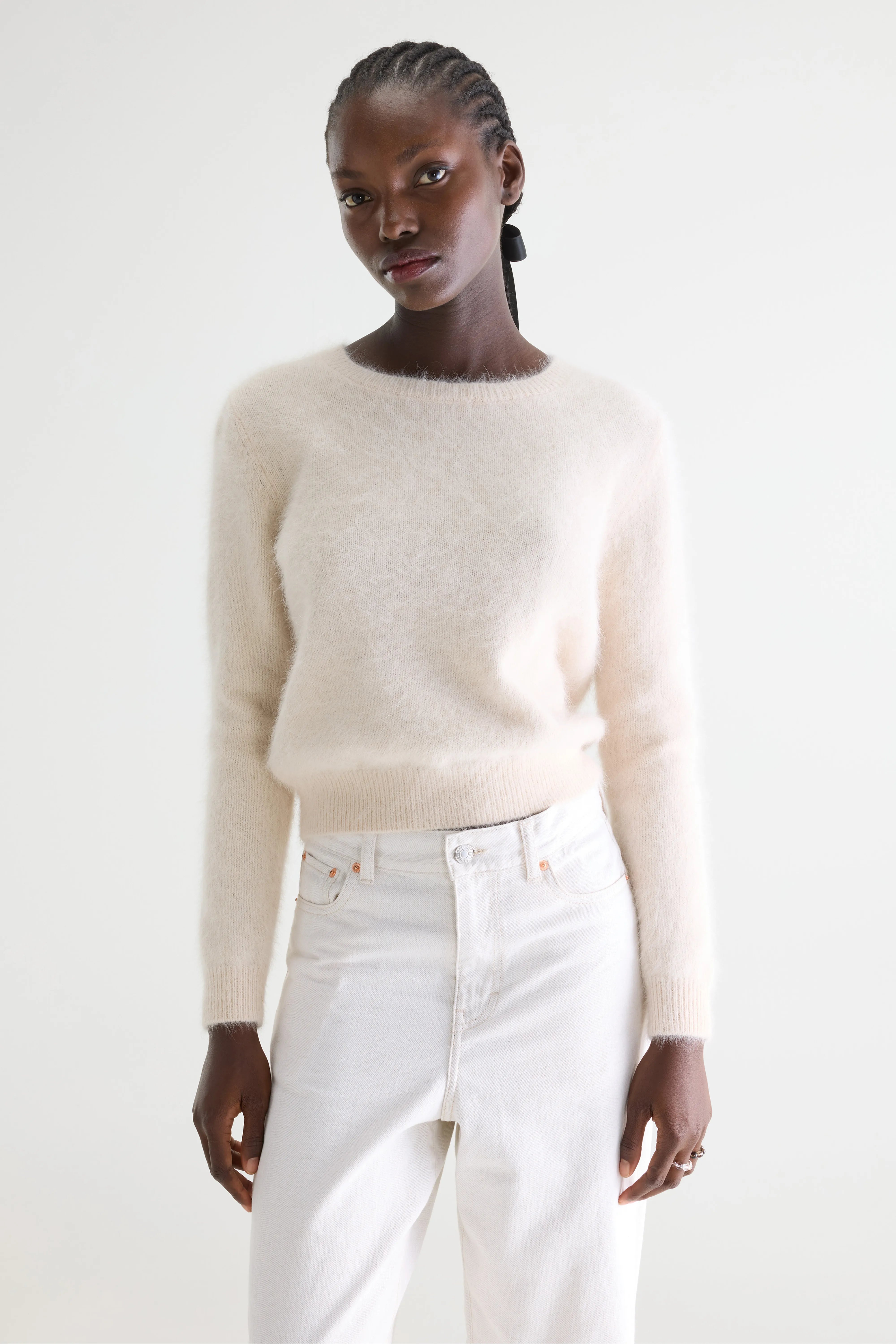Datti angora-blend ecru sweater (242 / W / PARCHEMIN)