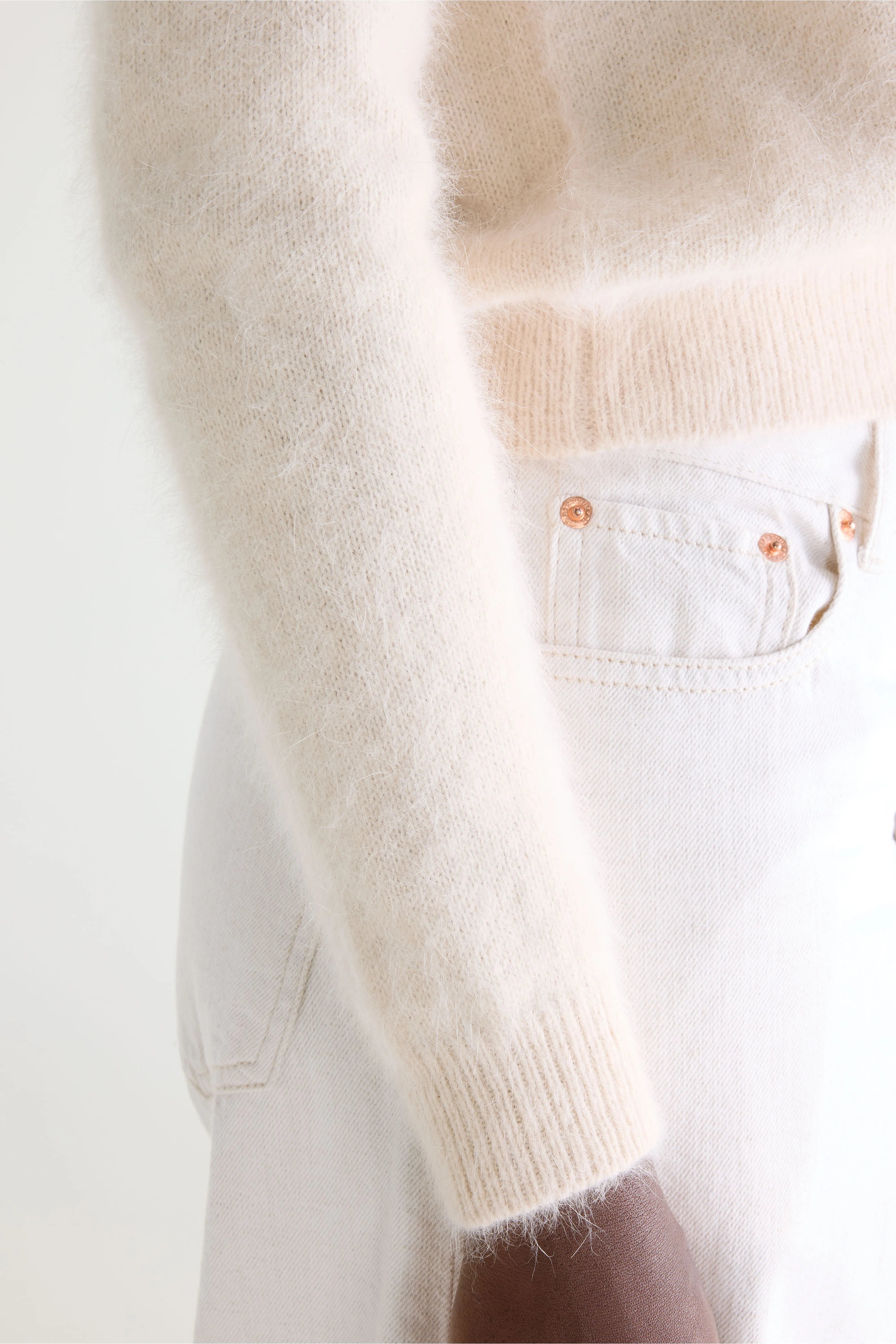 Datti angora-blend ecru sweater (242 / W / PARCHEMIN)