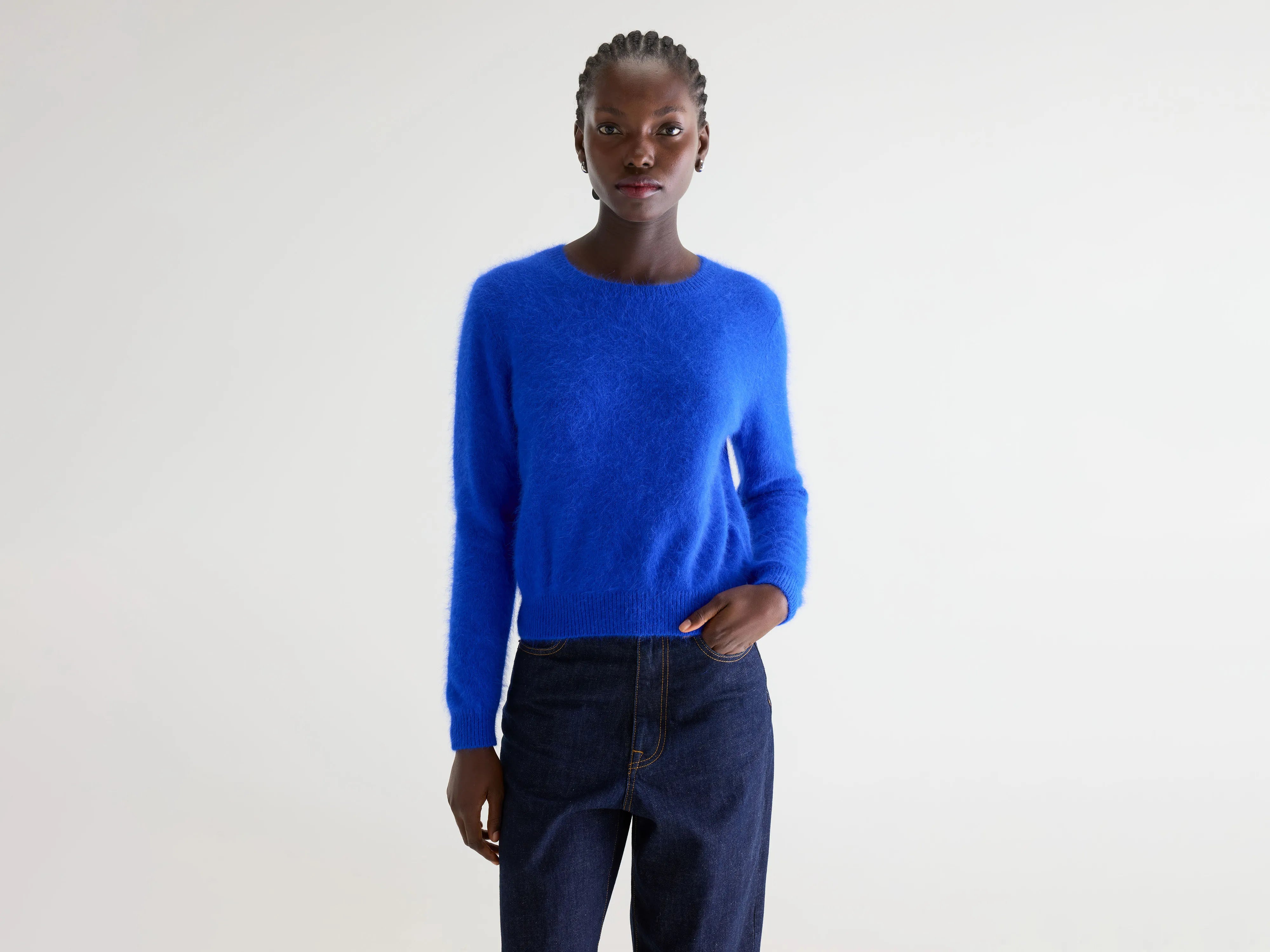 Datti angora-blend lazuli blue sweater (252 / W / LAZULI)
