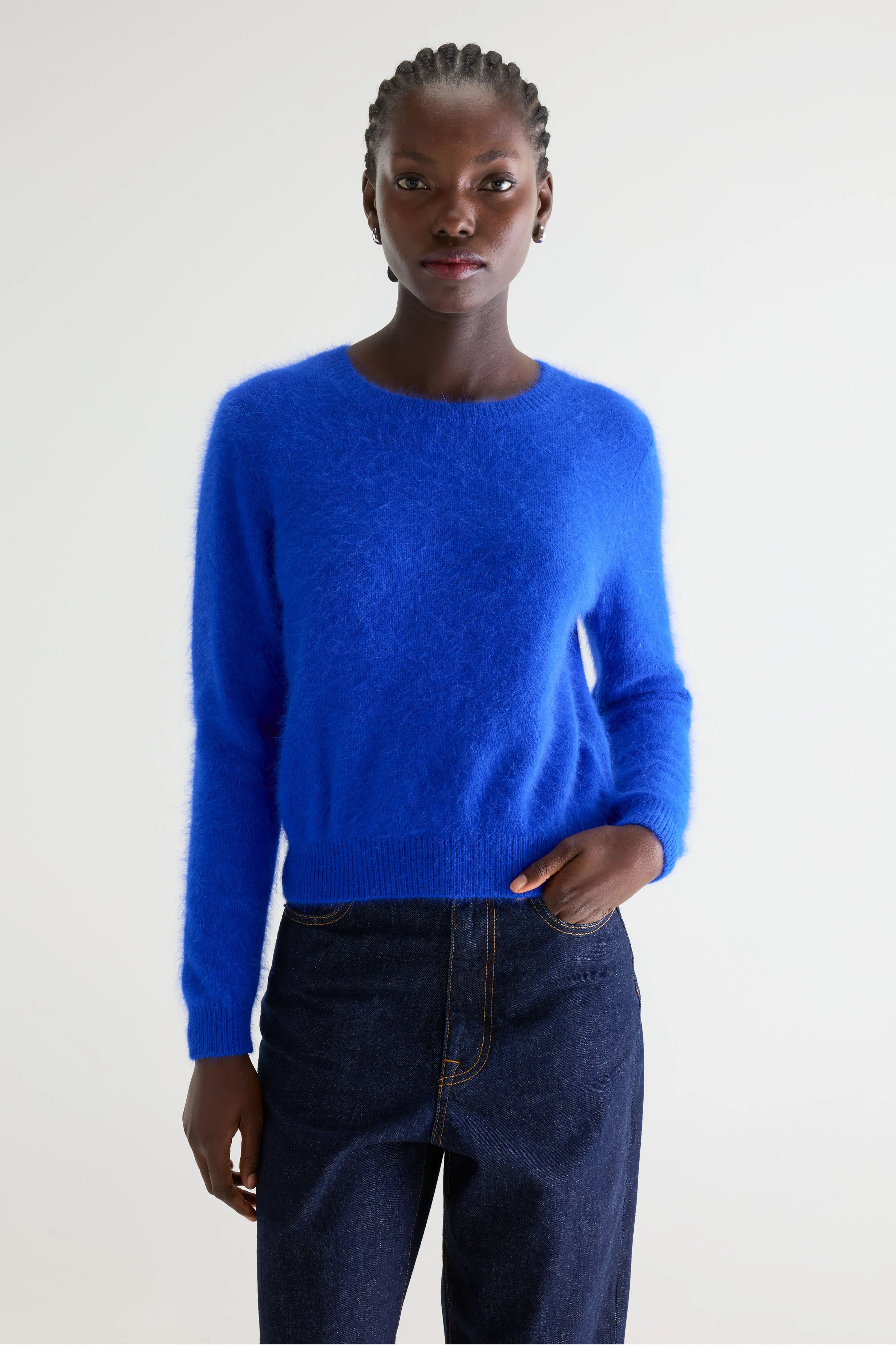 Datti angora-blend lazuli blue sweater (252 / W / LAZULI)