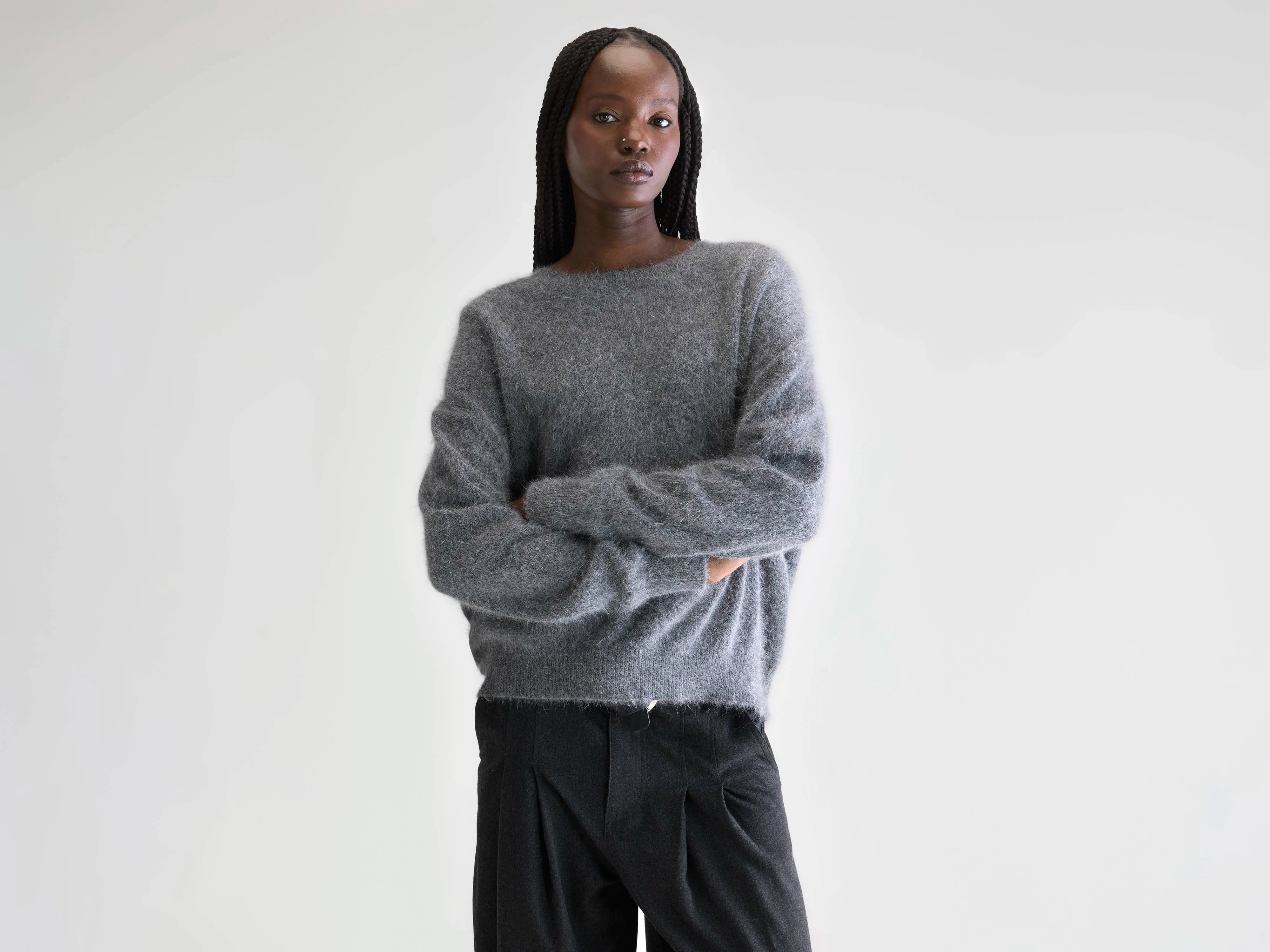 Pull en angora Datus (252 / W / MID GREY)