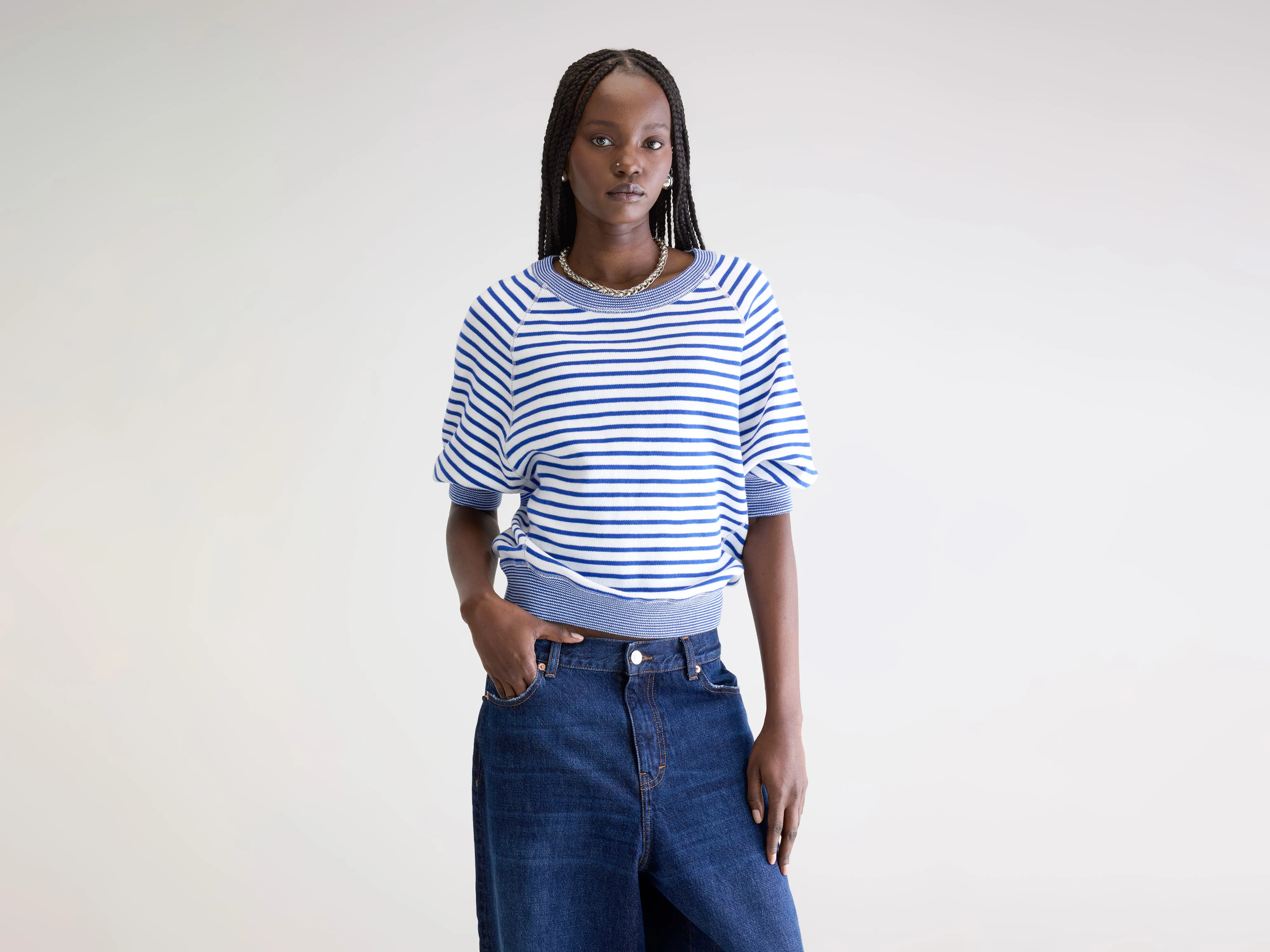 Pull col rond Anglet (242 / W / STRIPE A)