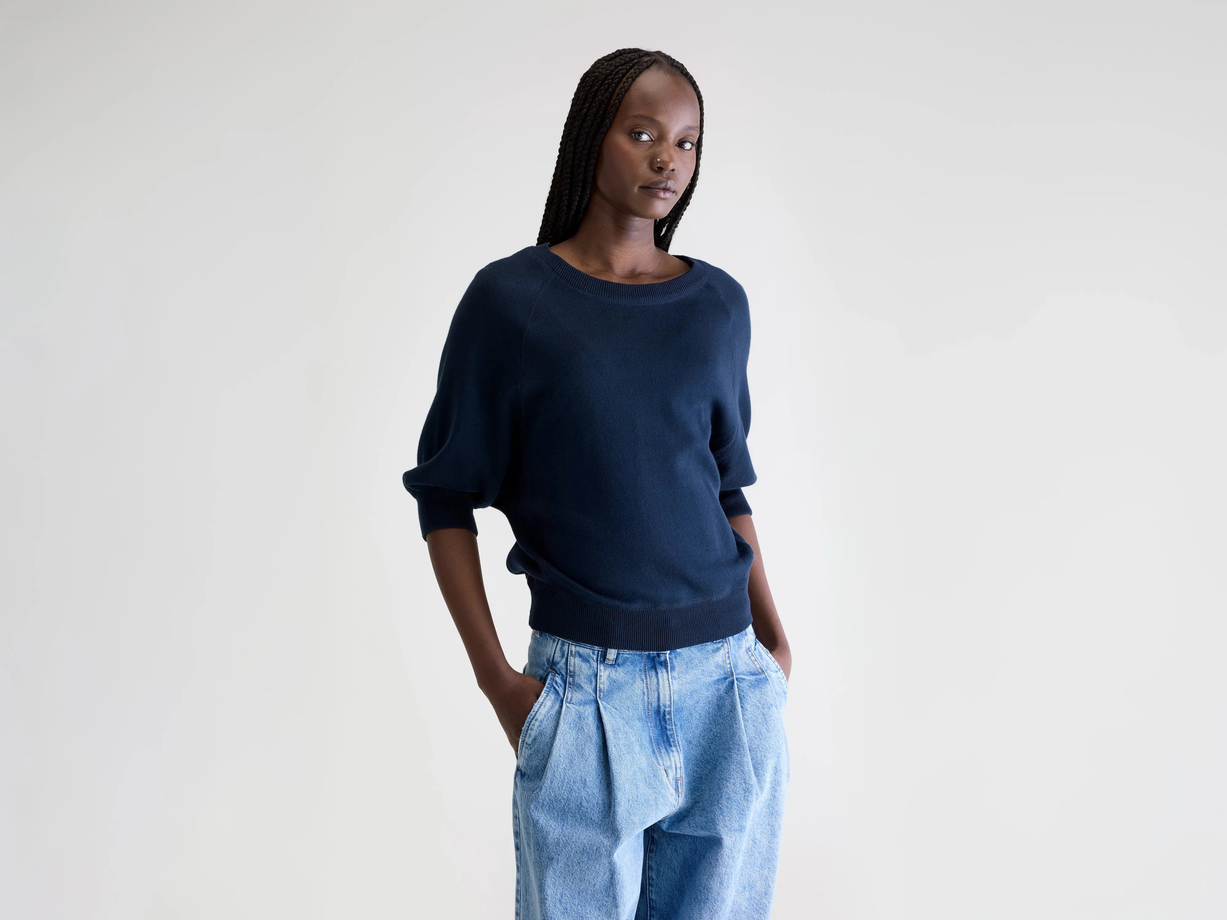 Pull col rond Anglet (242 / W / NAVY)