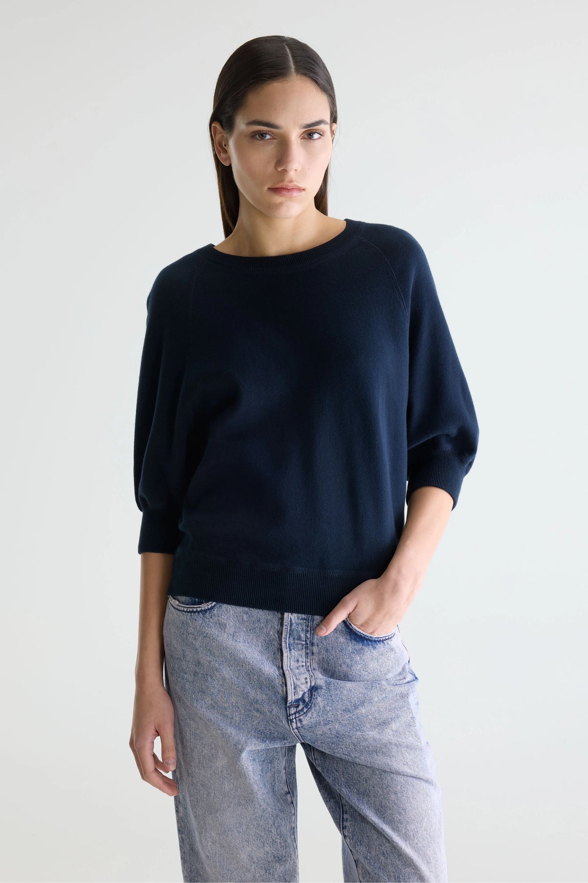 Anglet Rundhalspullover (242 / W / NAVY)