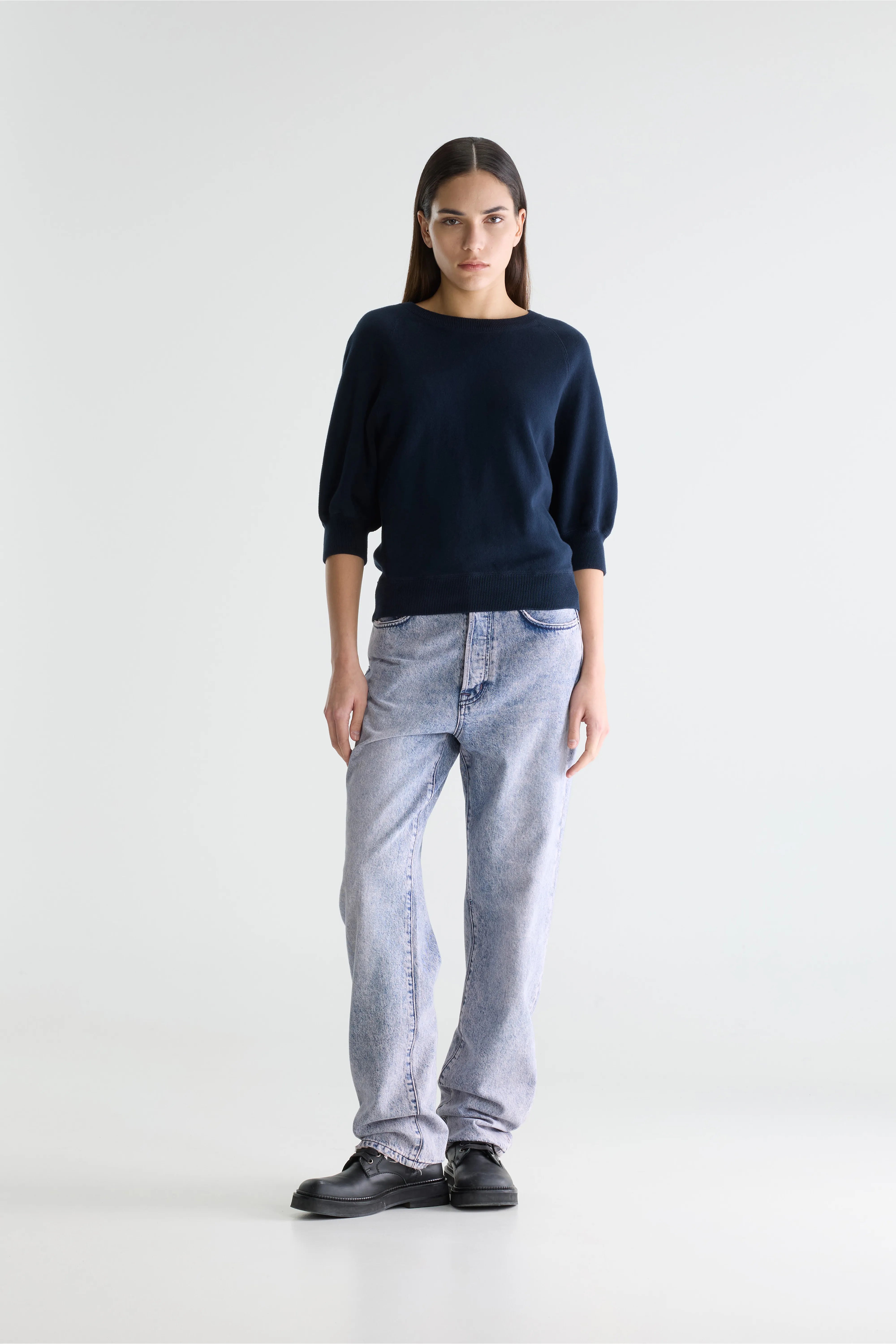 Pull Col Rond En Bleu Marine Anglet - Navy Pour Femme | Bellerose
