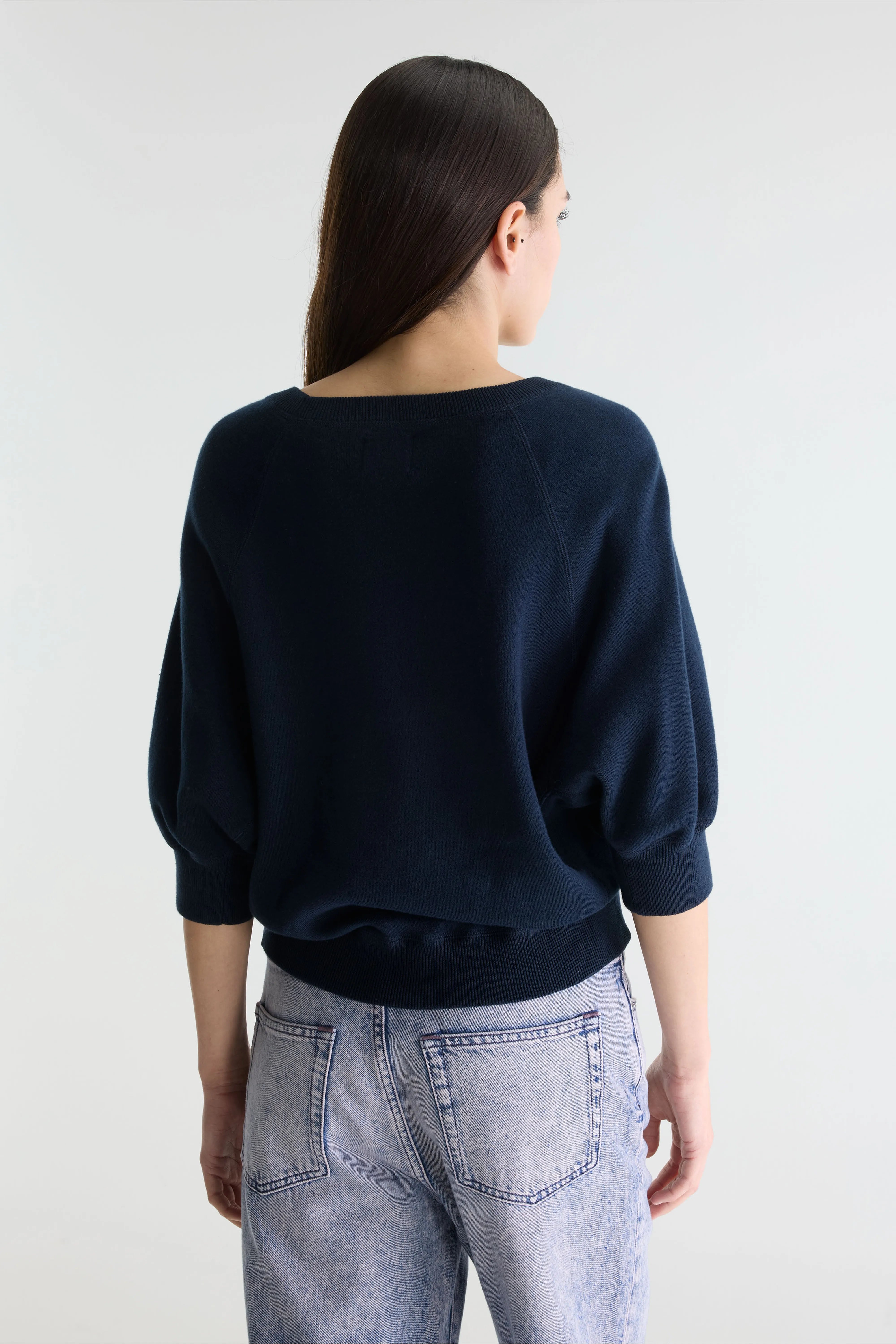 Anglet crewneck navy blue sweater (242 / W / NAVY)