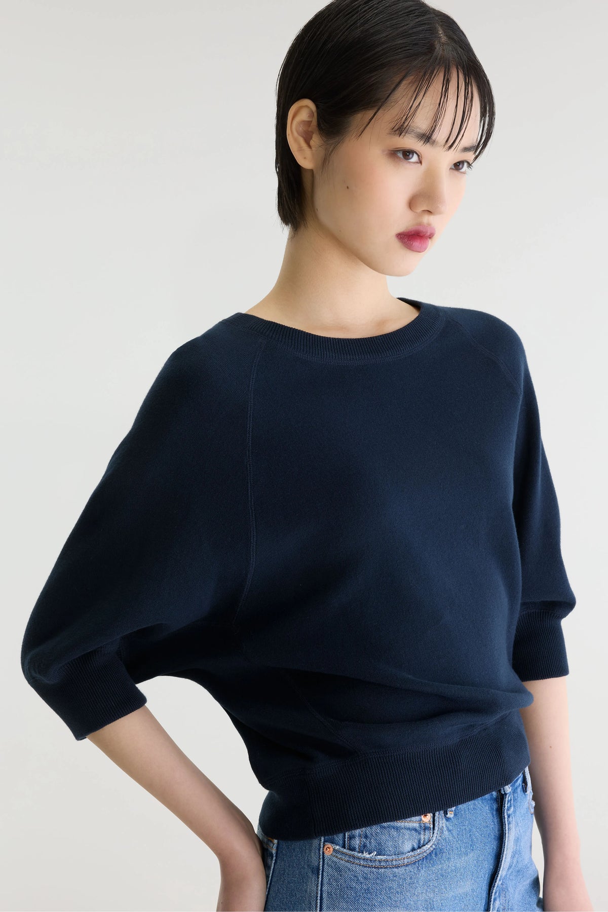 Anglet trui met ronde hals (242 / W / NAVY)