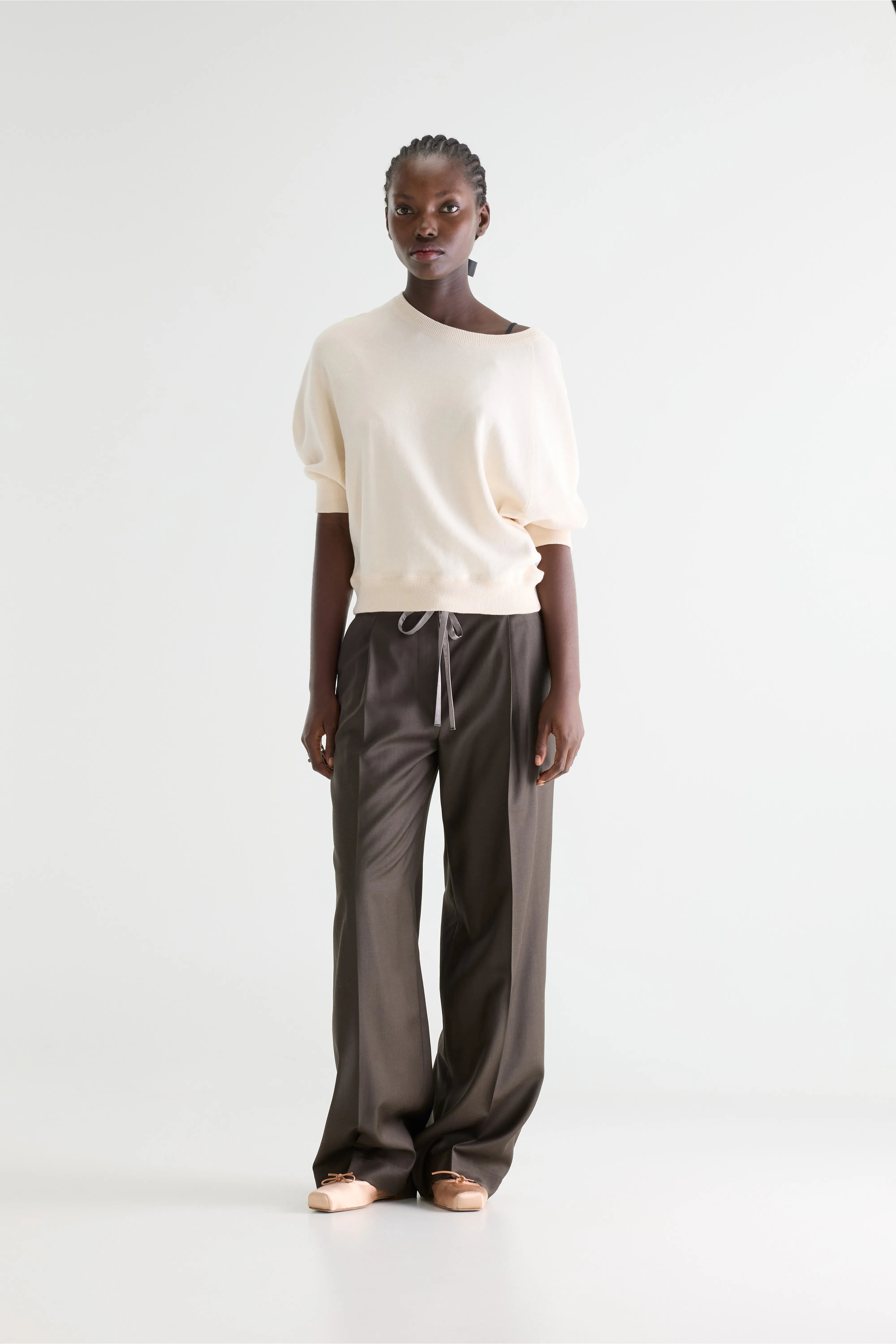 Pull Col Rond Écru Anglet - Milky way Pour Femme | Bellerose