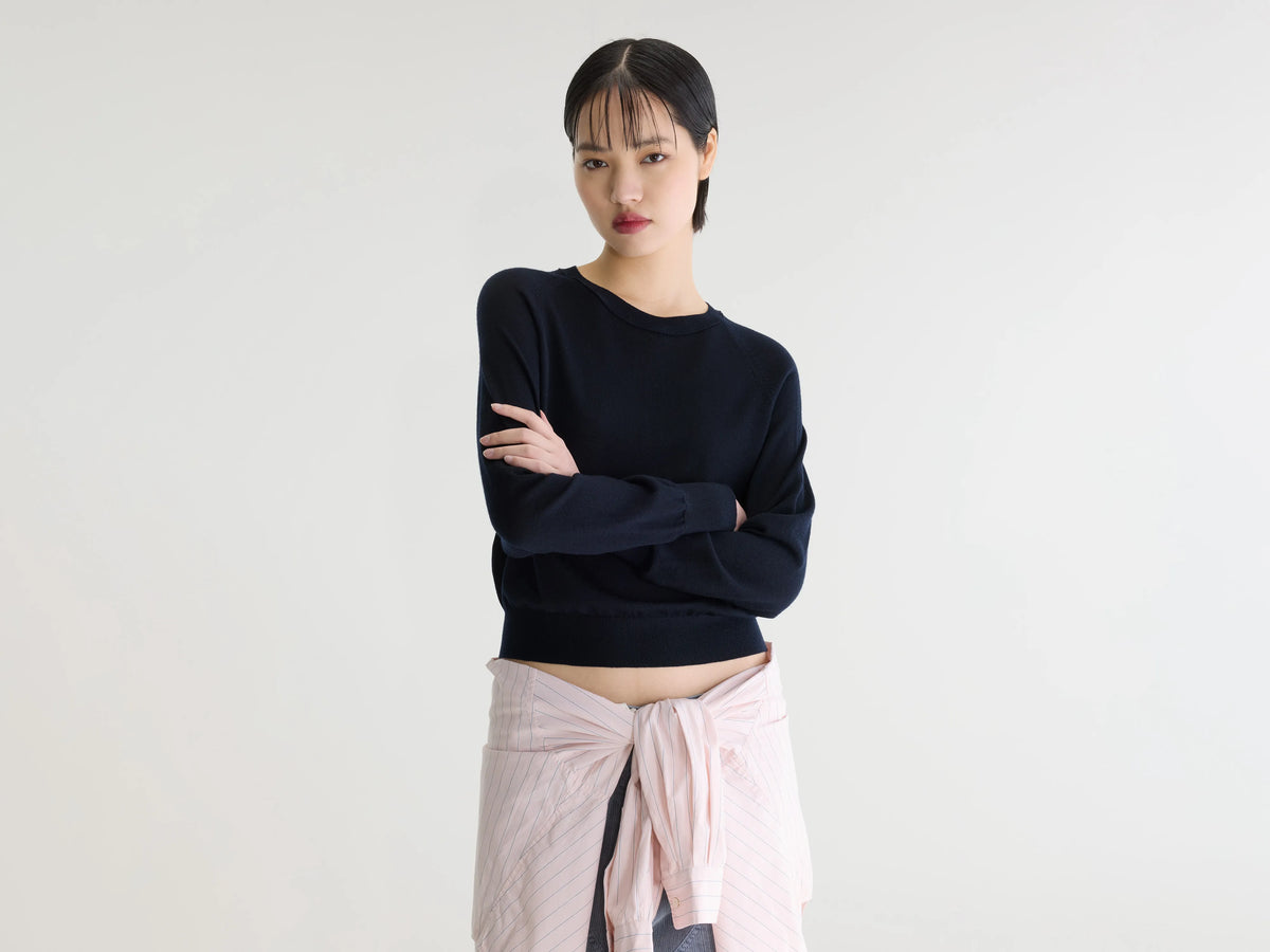 Delen classic crewneck sweater (241 / W / NAVY)