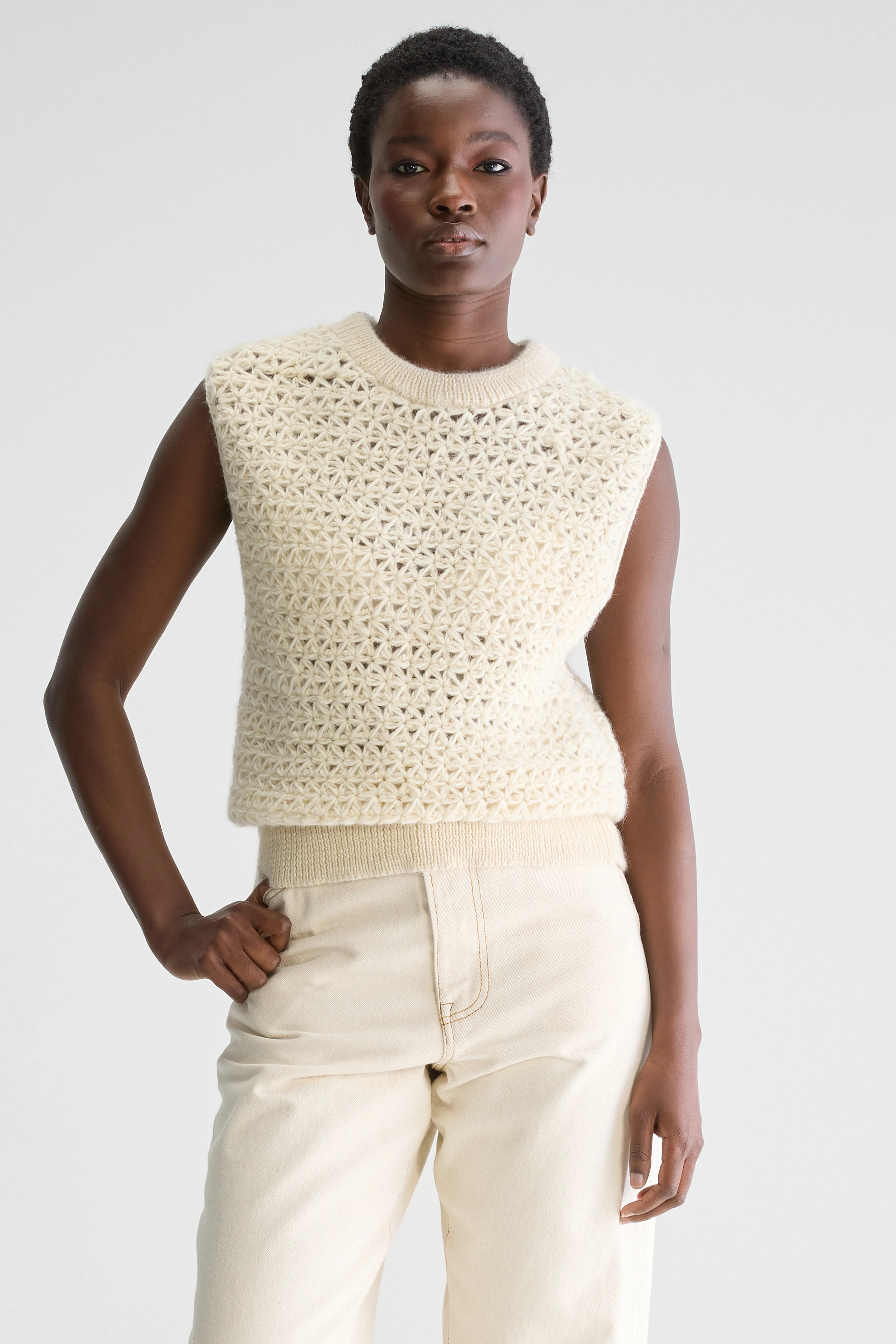 Moony gebreide tanktop (251 / W / TOFU)
