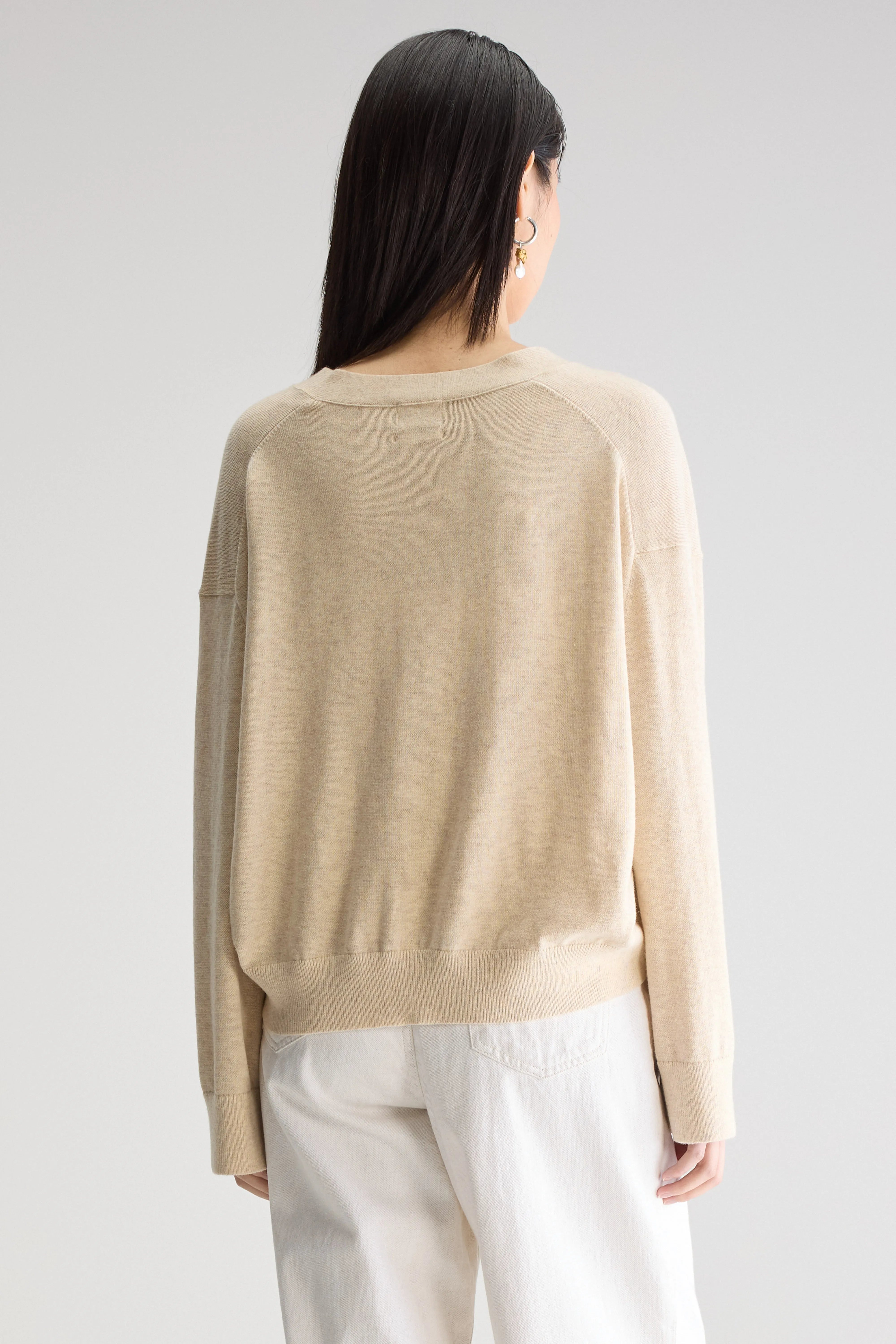 Gakkin v-neck cardigan (251 / W / OATMEAL)