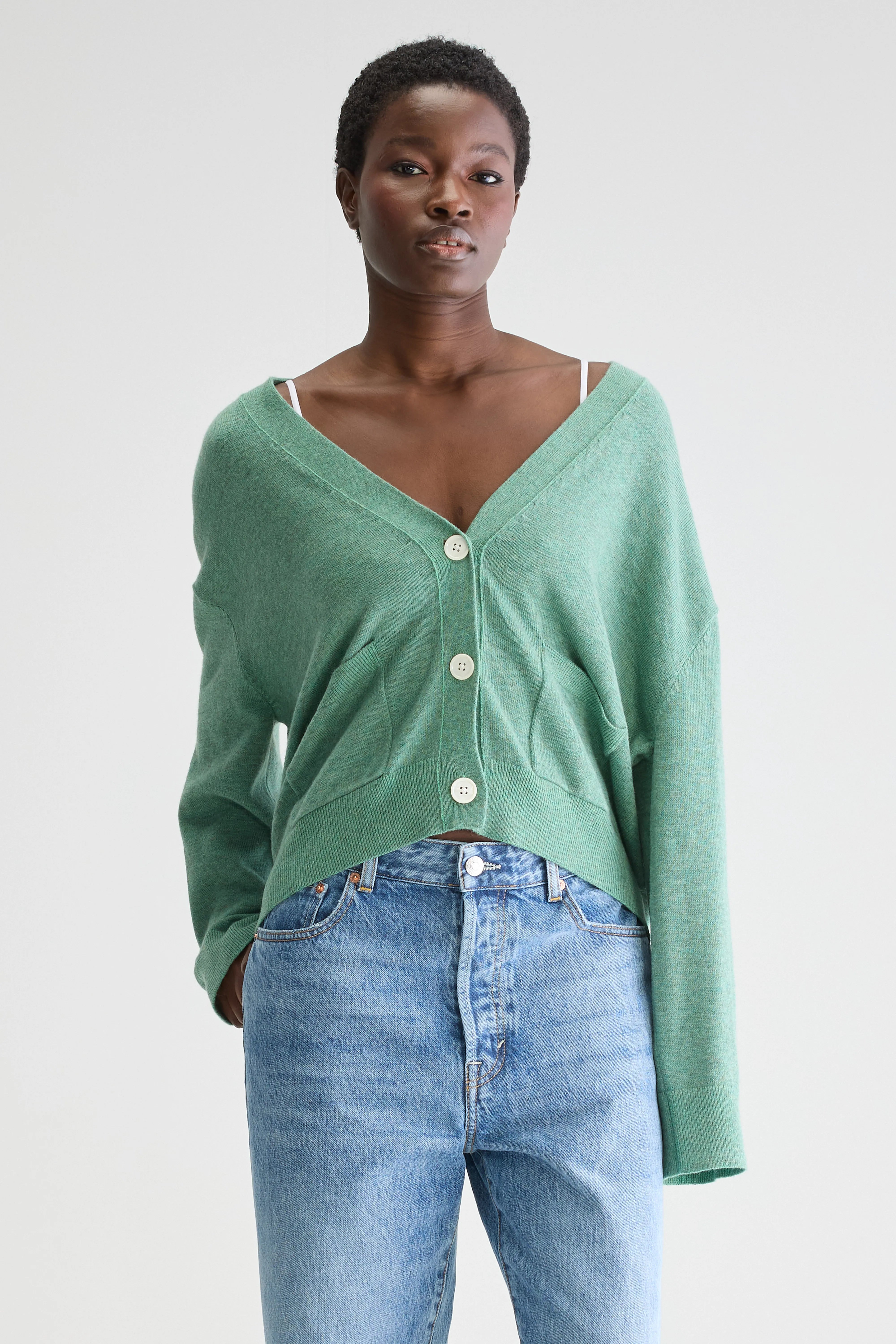 Gakkin v-neck cardigan (251 / W / PRAIRIE)