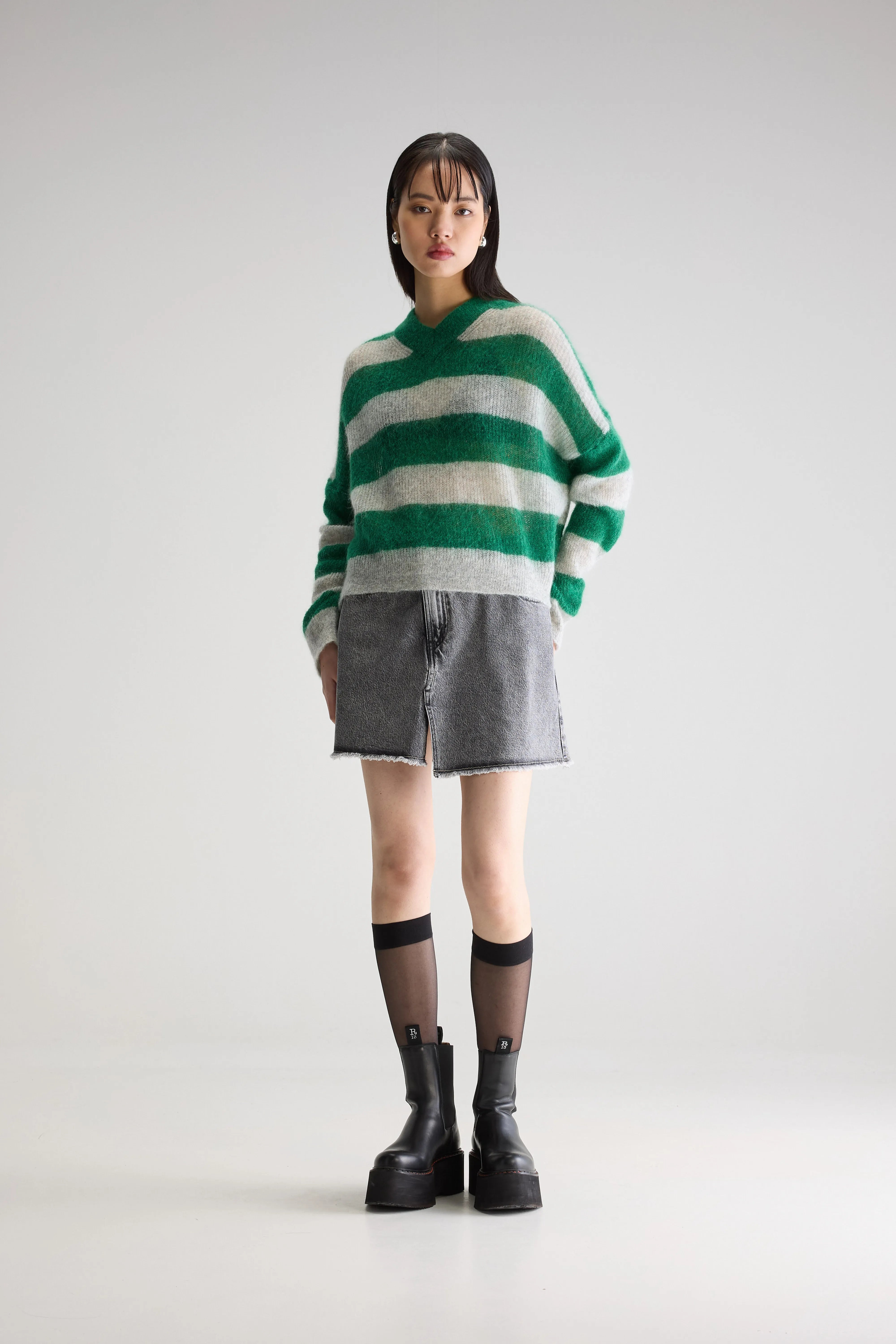 Pull col V Arcy (251 / W / STRIPE A)